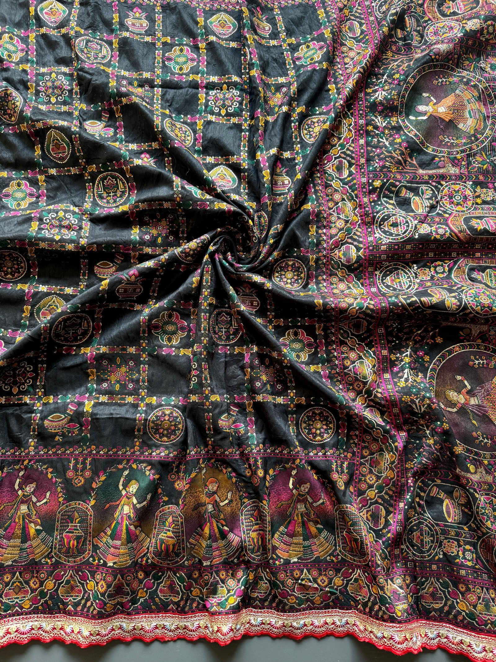 5 Pure Soft Rajwadi Pashmina Silk Jaquard Weaving Saree image 2