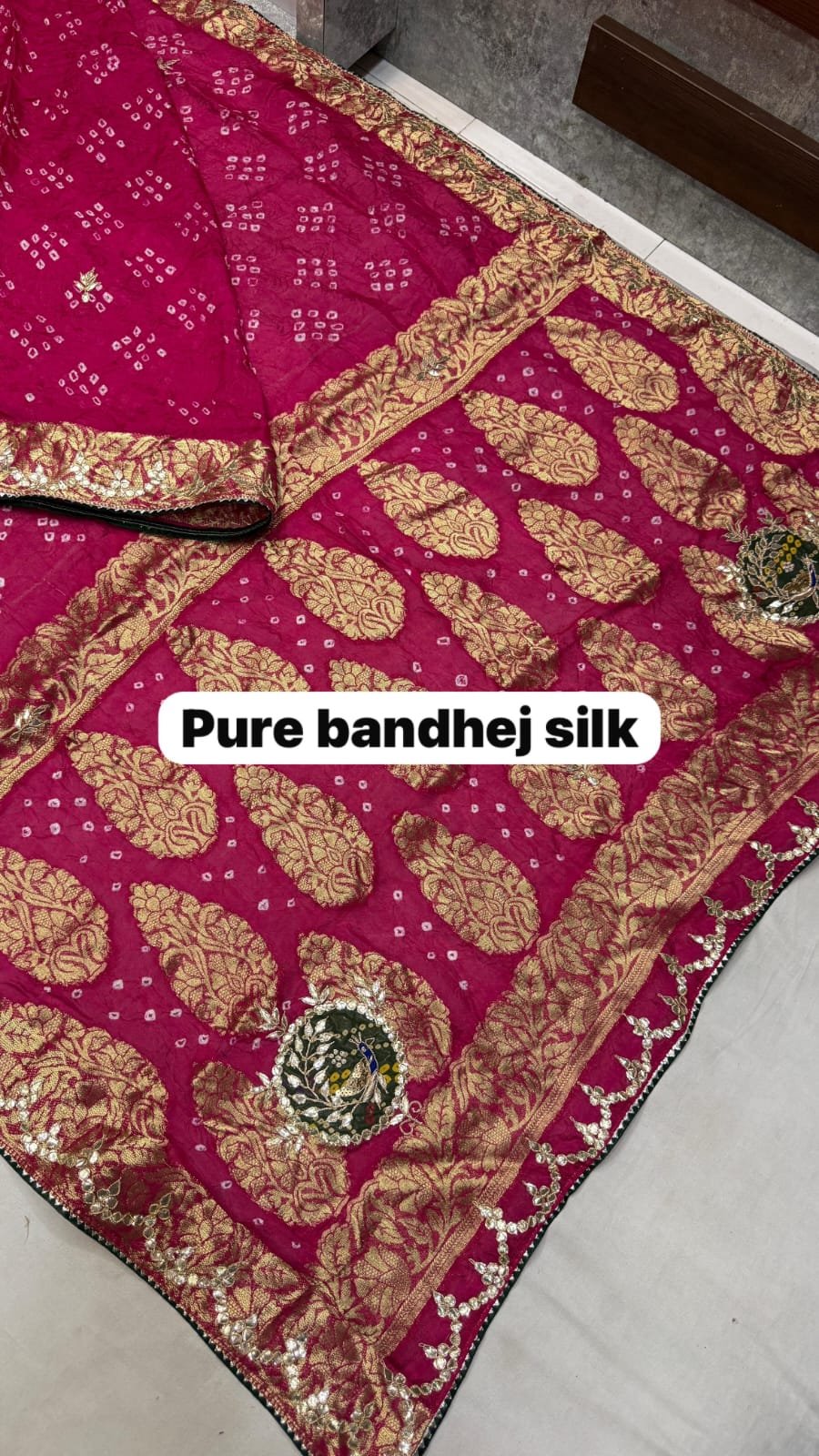 Pure HO Silk Handloom Silk Pure Bandhej Silk image 14