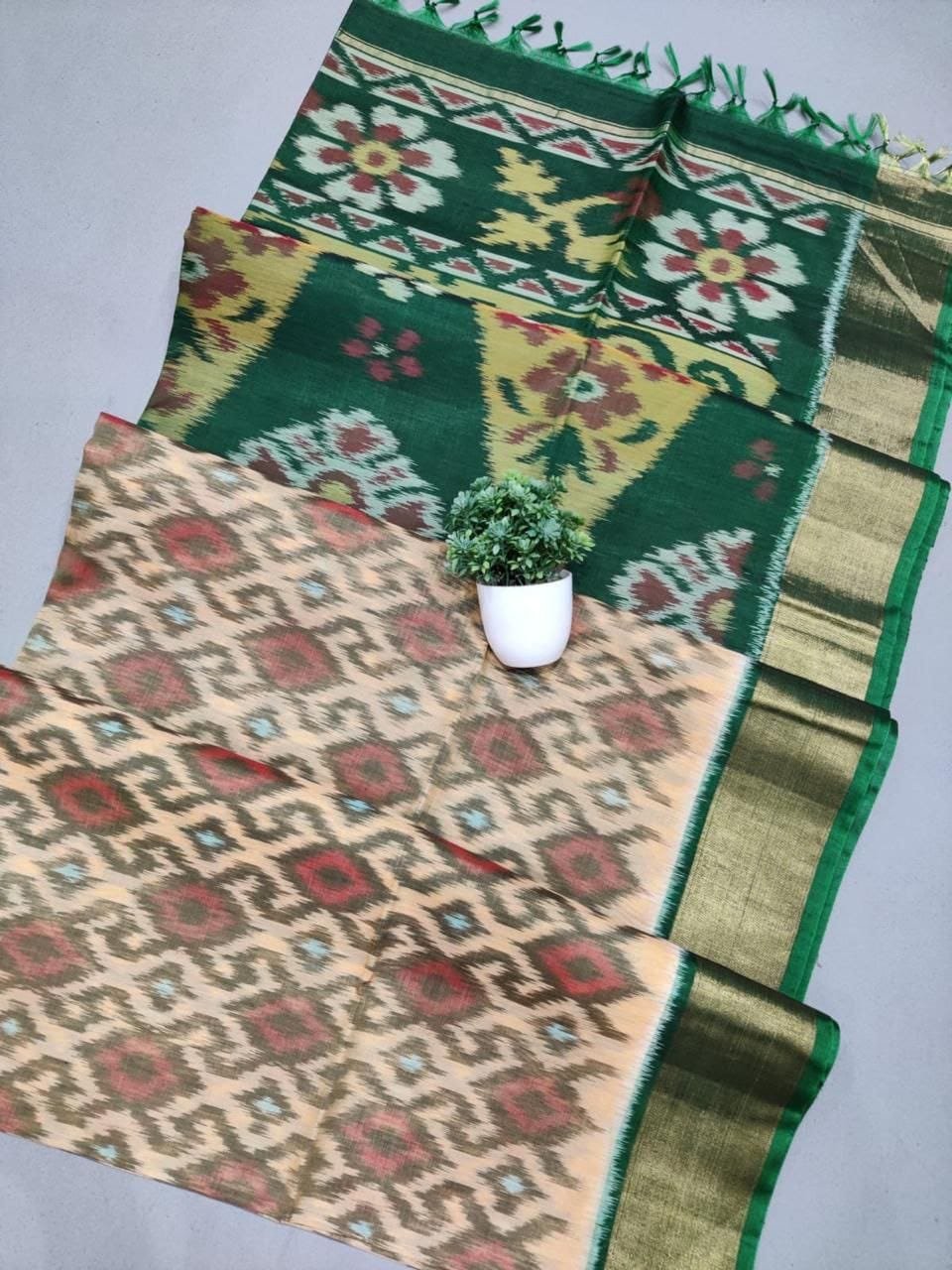 Single Ikkat Sico Cotton Sarees image 3