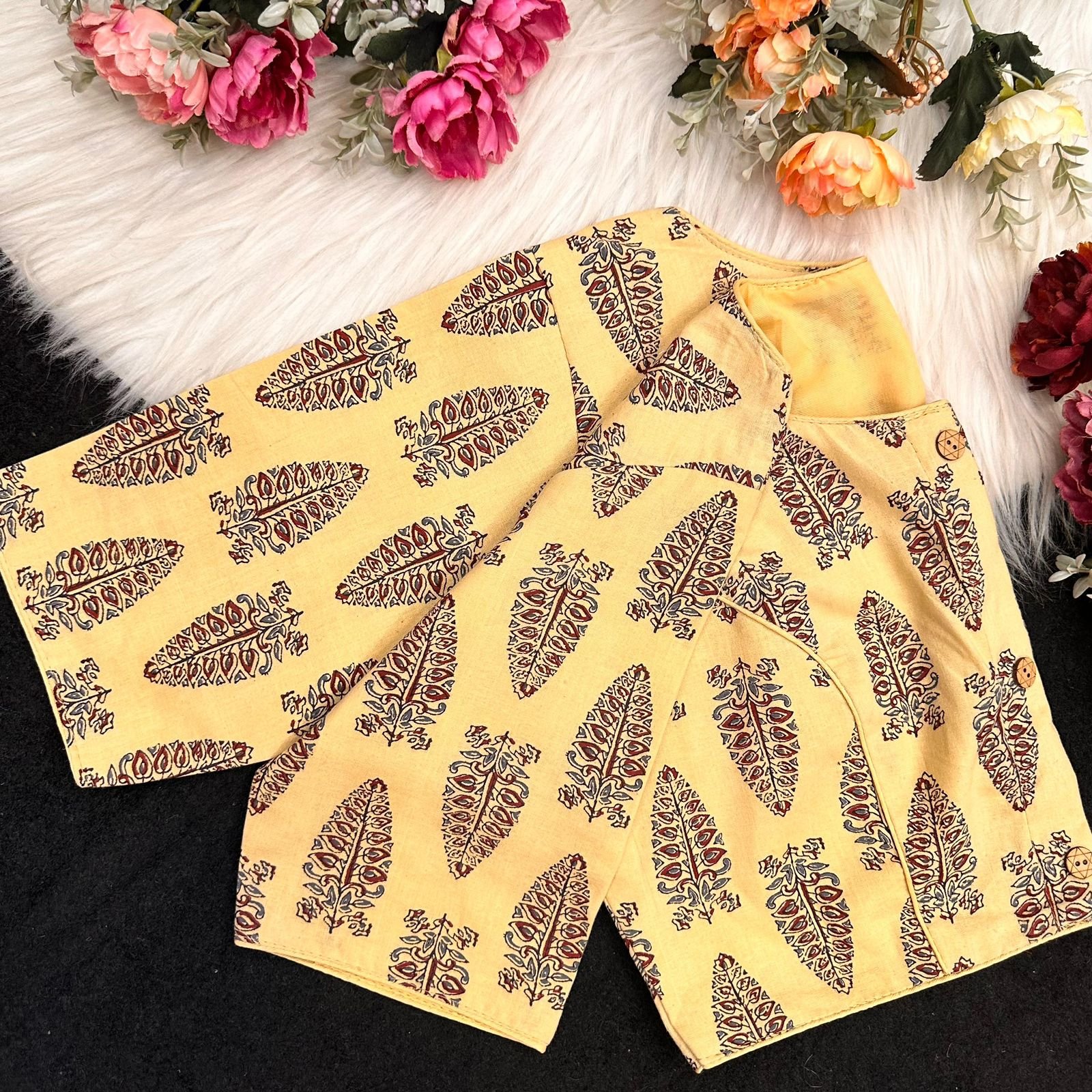 Cotton AjrakhPrint BoatNeck Neck Blouse image 2