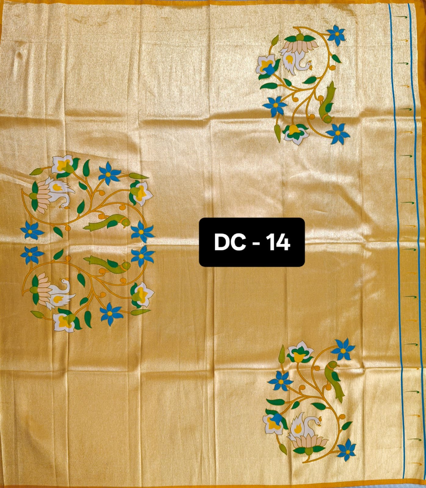 12 Paithani Blouse Piece Gold Border