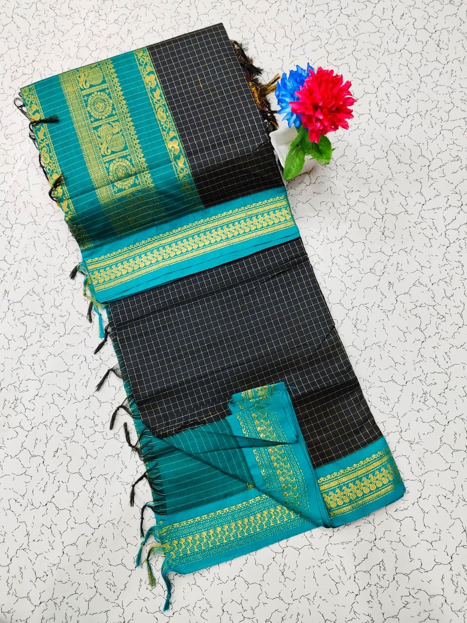 Kalyani Cotton Checks Saree