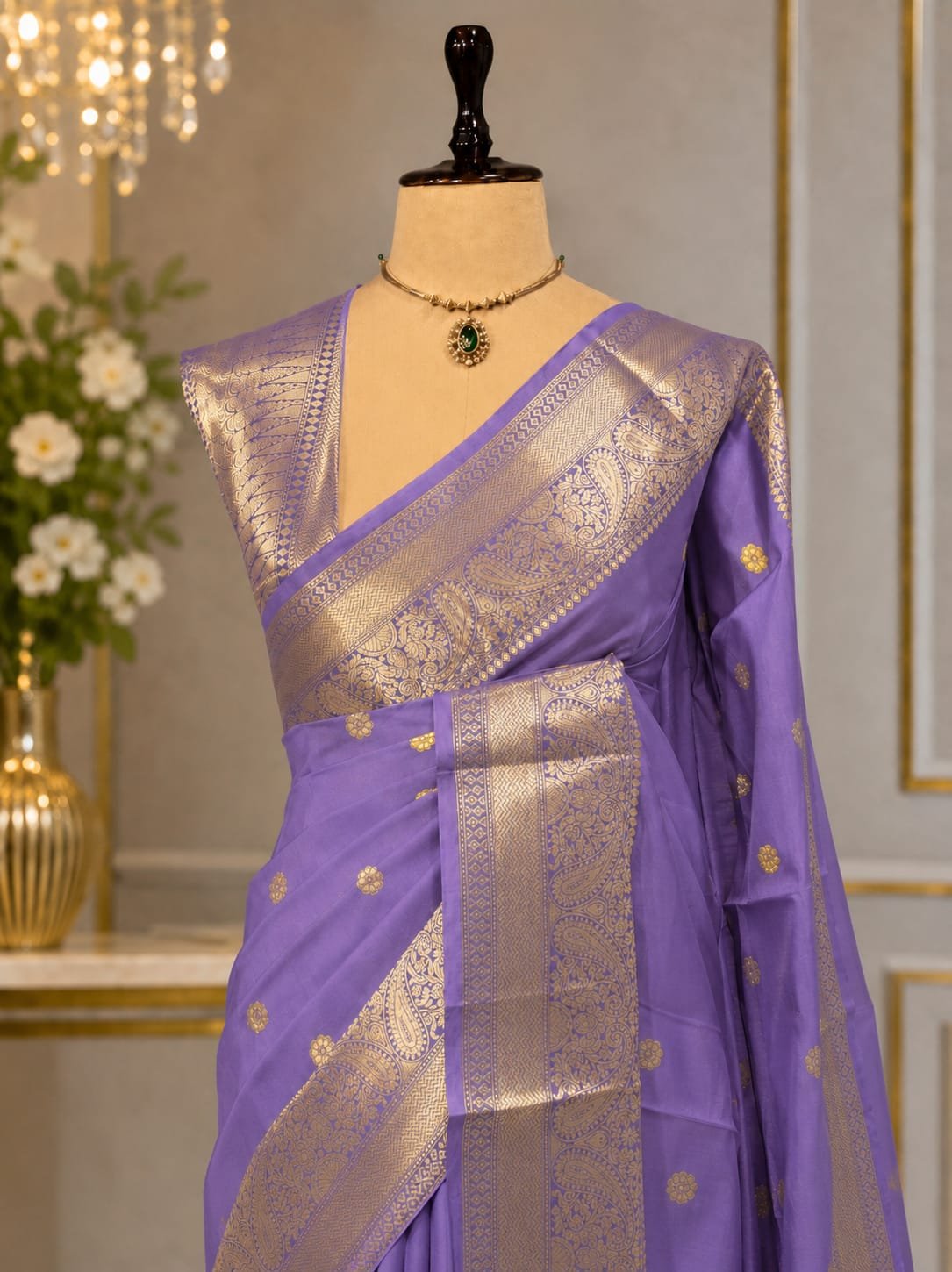 Party Wear Semi Kanjivaram Silk Sarees image 6
