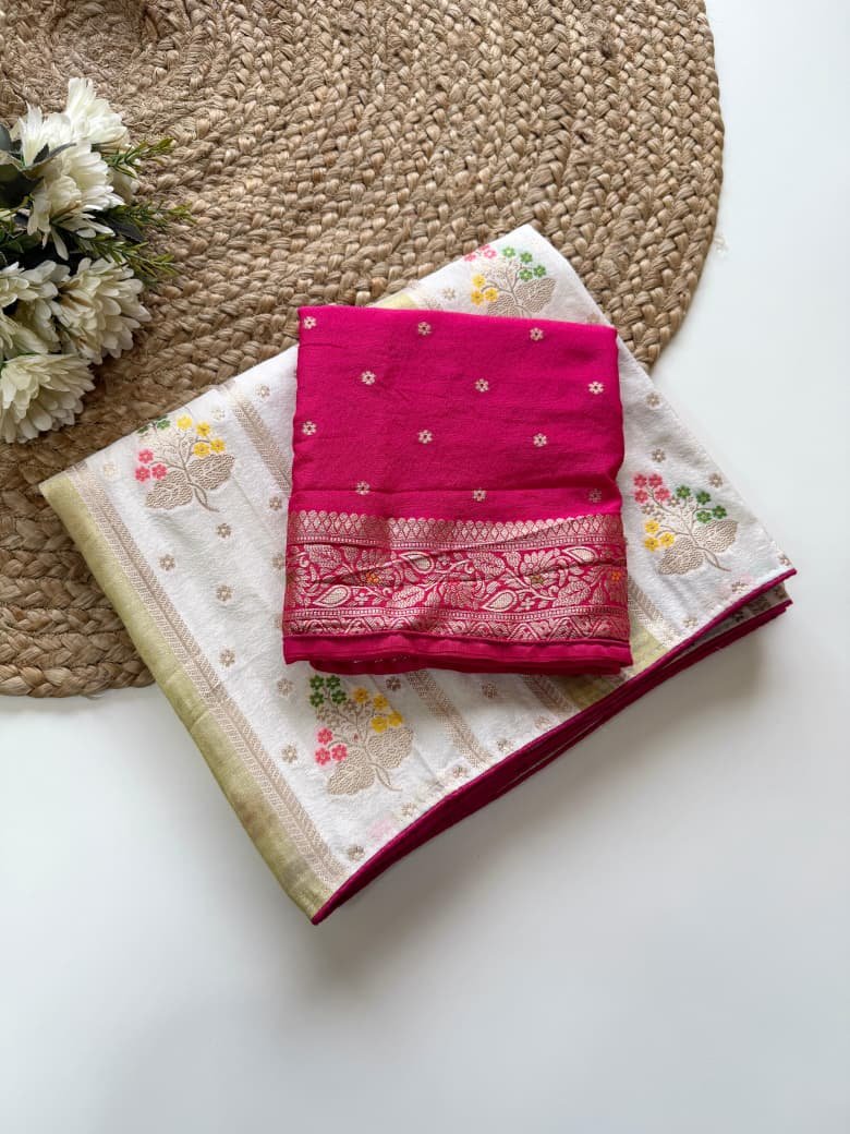 Pure Chinya Viscose Crepe Saree image 5