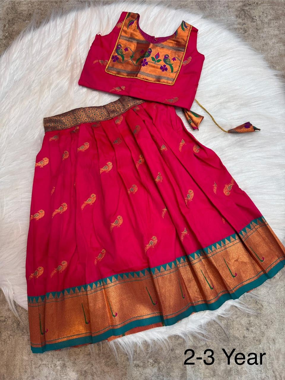 1 Paithani Kids Lehenga image 9