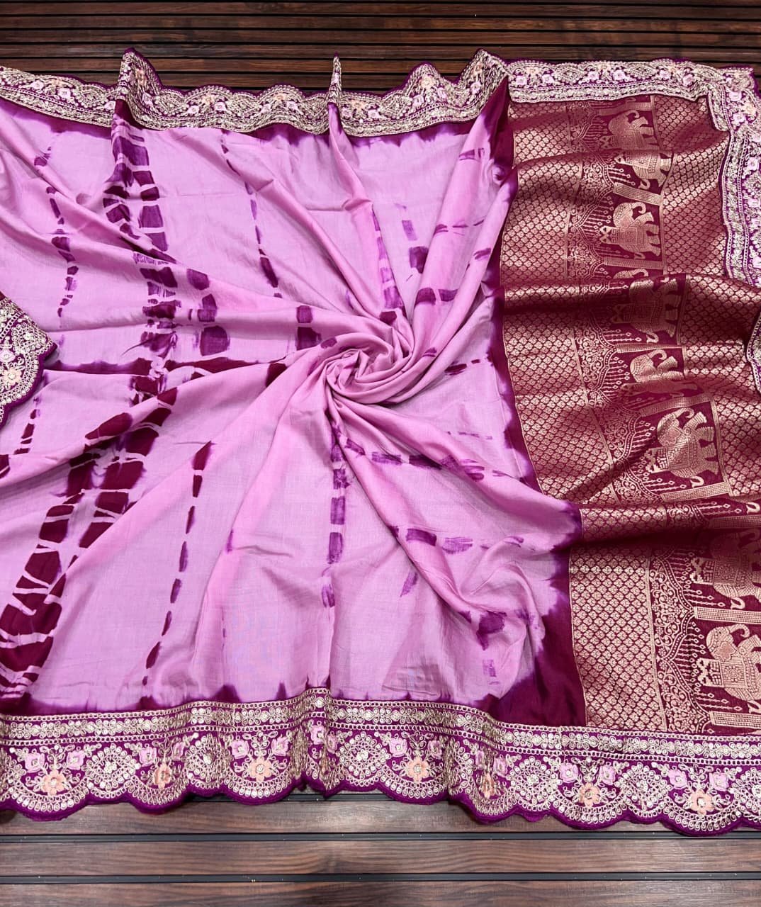 Pure Nylon Spun Viscose Jaquard Saree