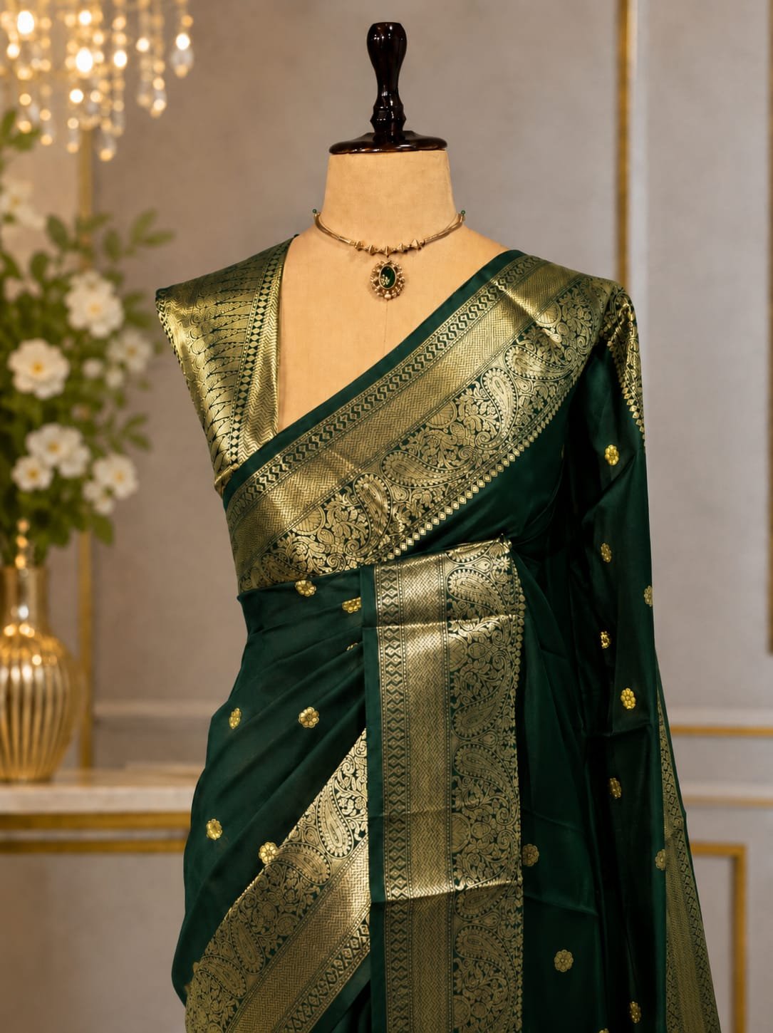 Party Wear Semi Kanjivaram Silk Sarees image 7