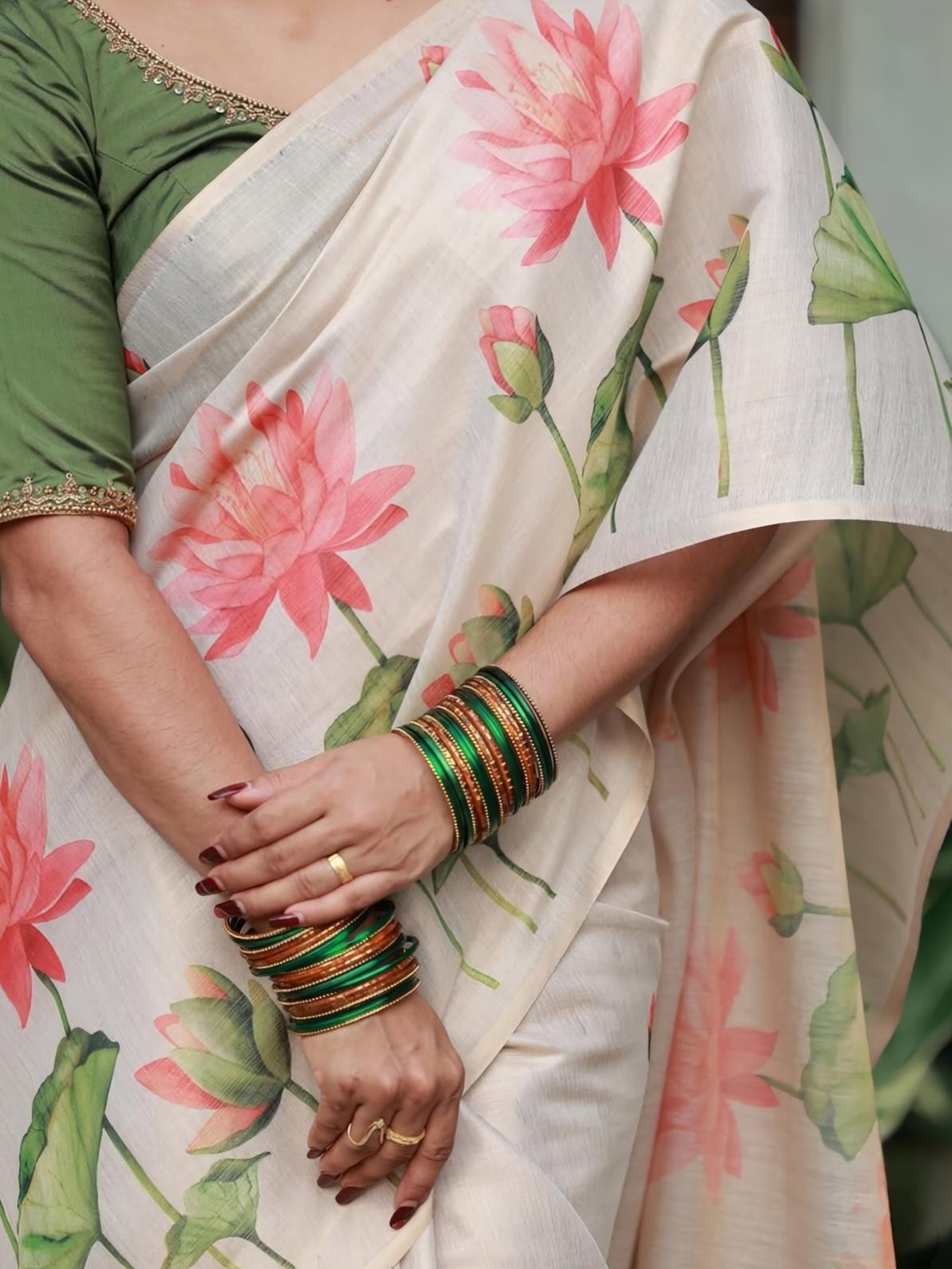 Linen Tissue Silk Saree image 2