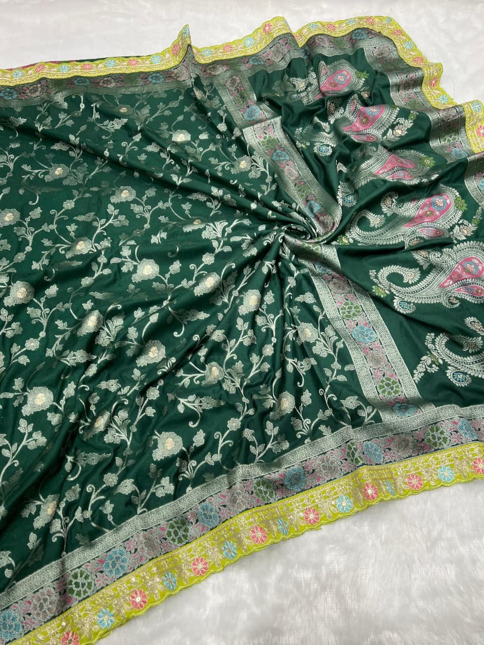 Pure Khaddi Crepe Georgette Meenakari Weaving image 8