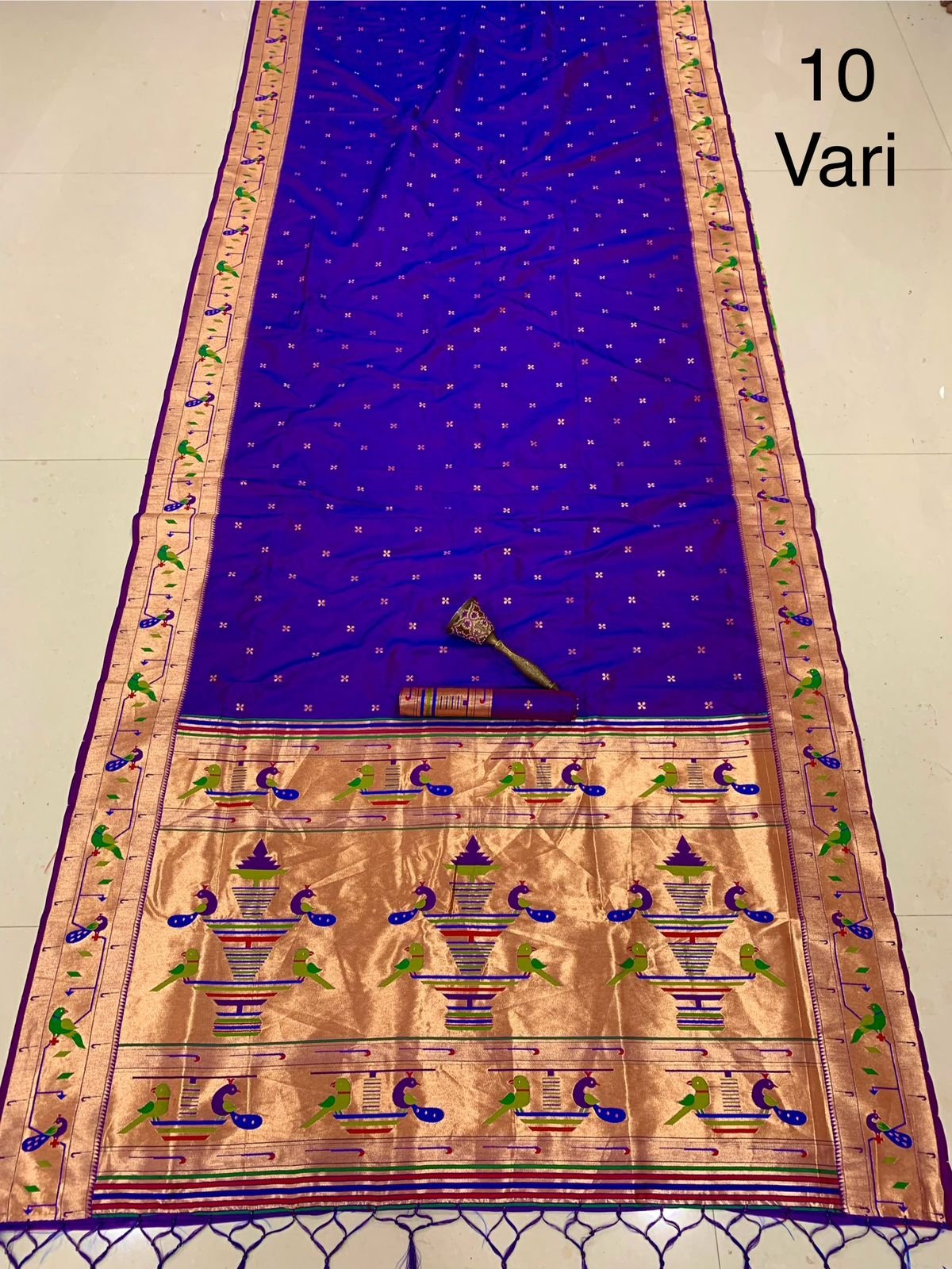 10 Vaar Bridal Paithani Saree image 13