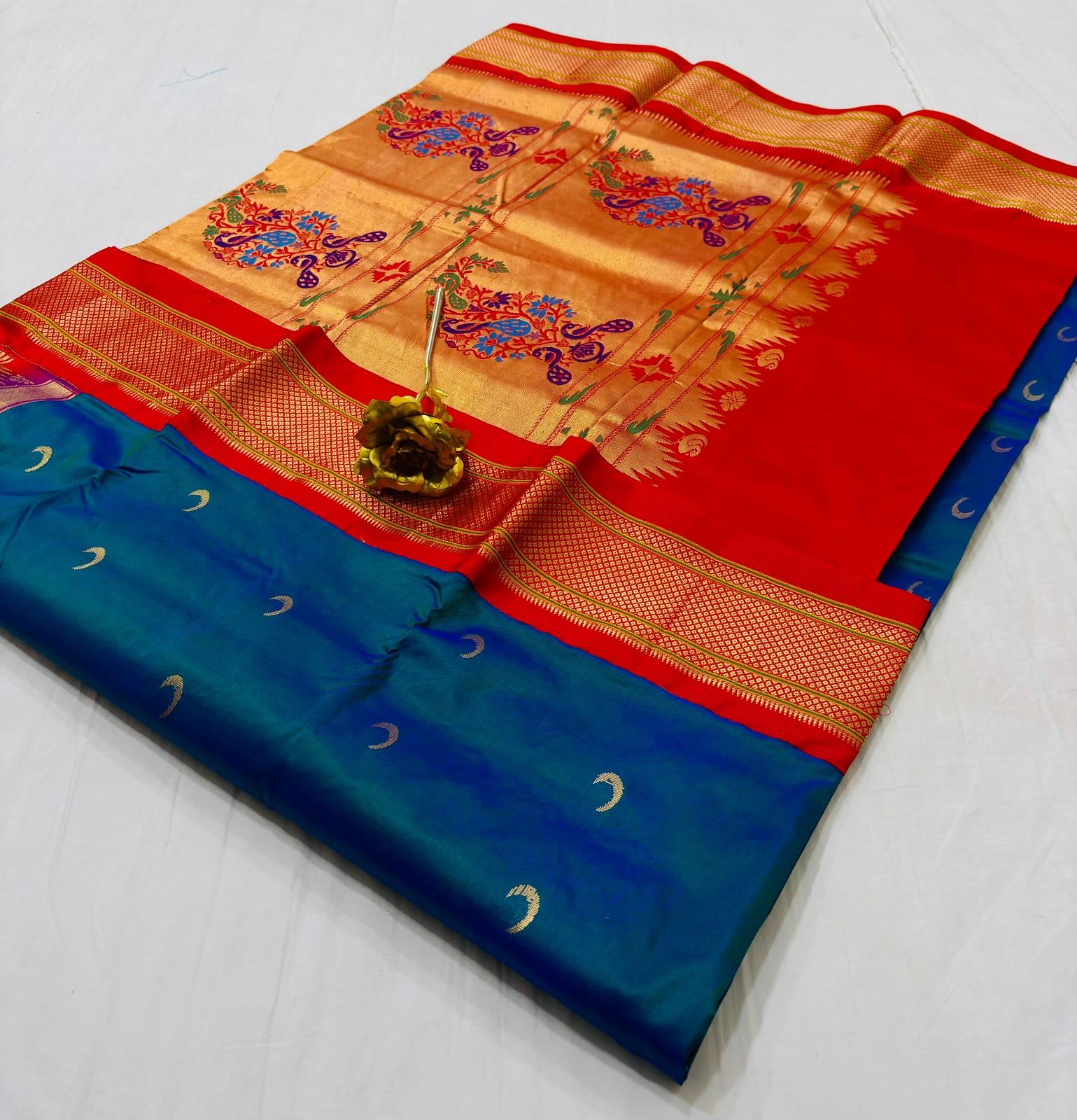Chandrakor Paithani Pure Silk image 3