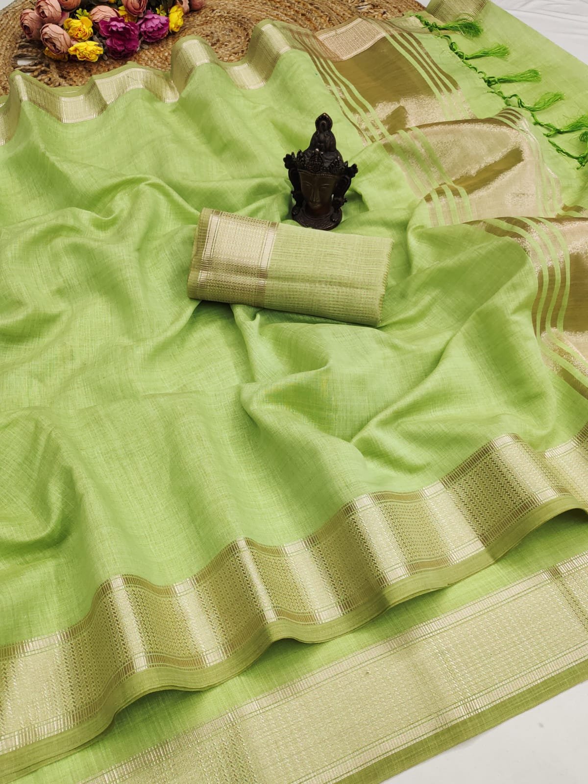 Soft Cotton Sarees Pastels image 4