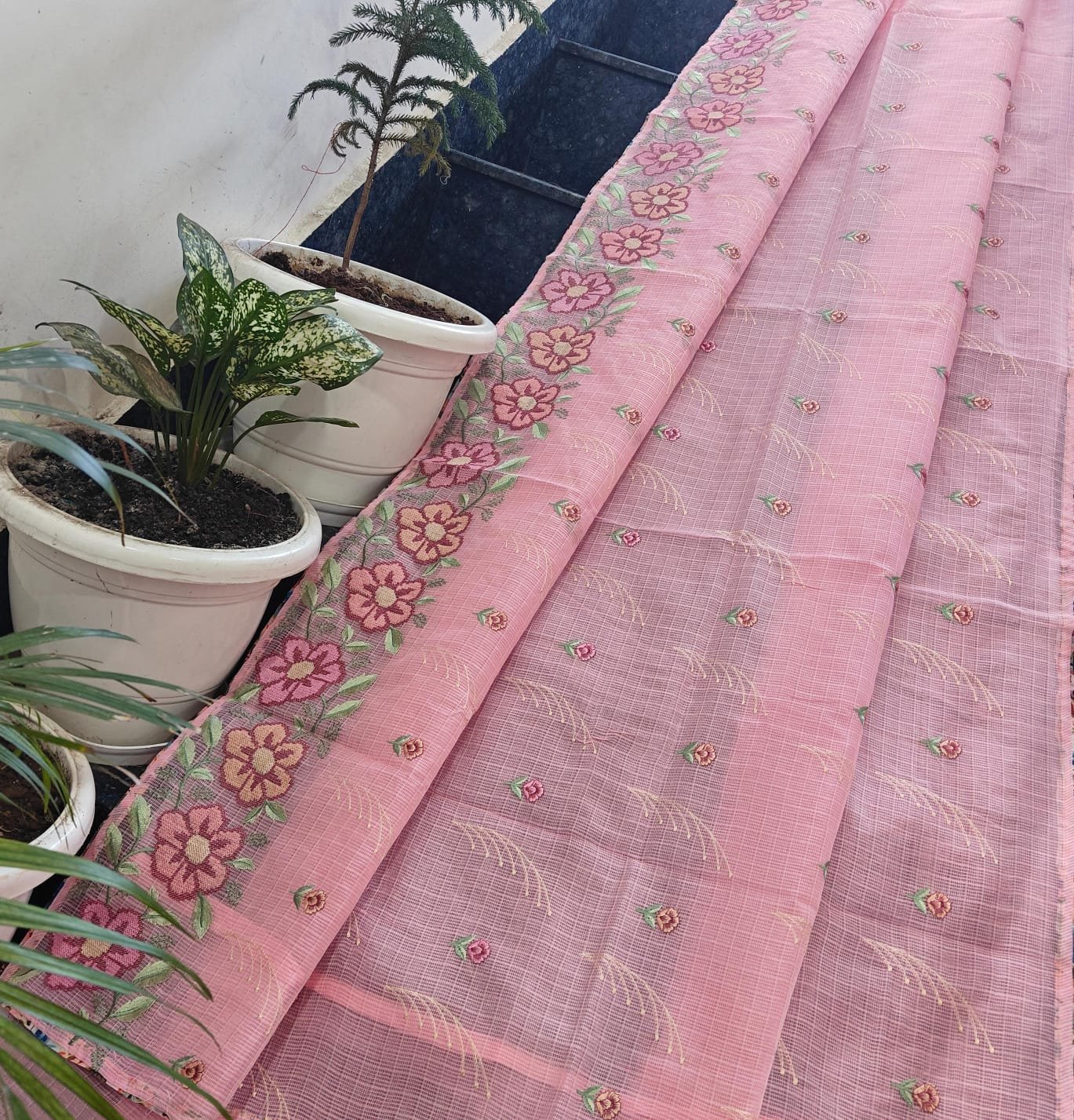 Kota Doria Saree – Embroidery Work image 12