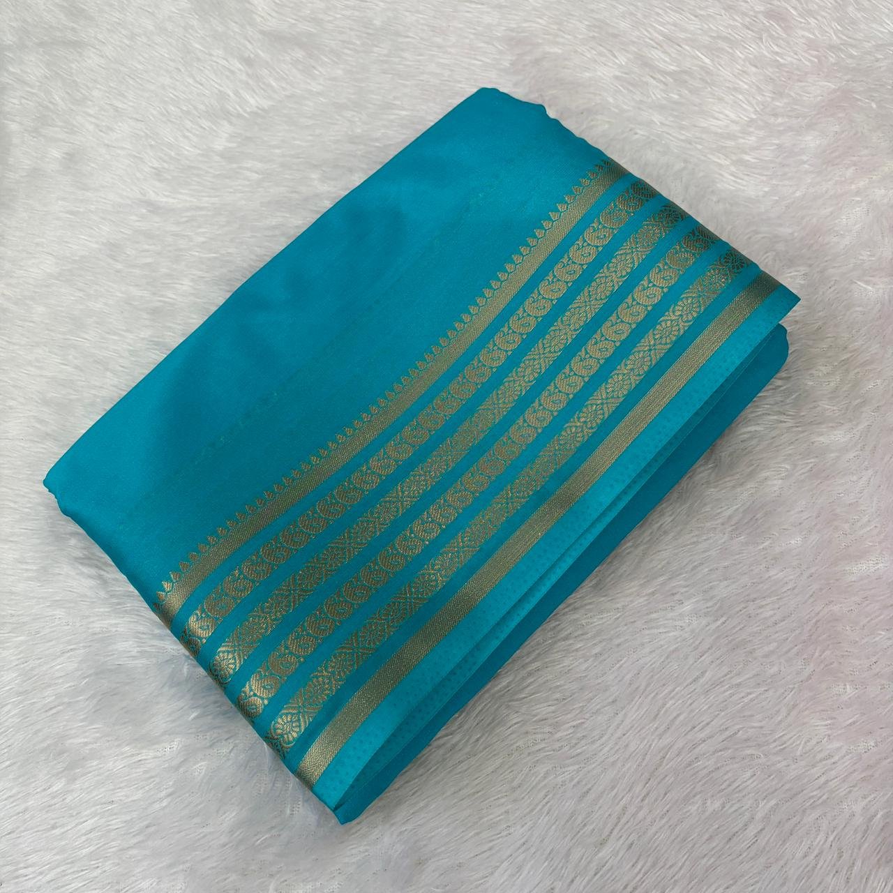Semi Mysore Crepe Silk Sarees image 5