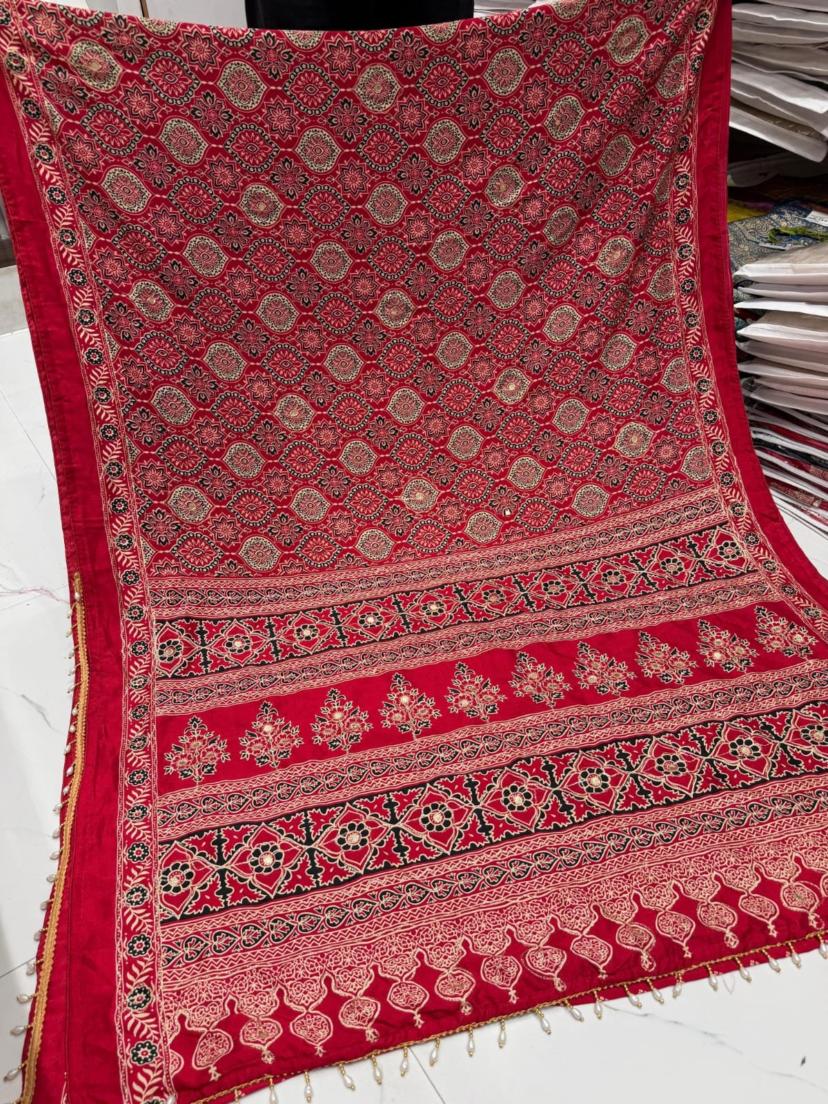 Badam Butto & Ajrakh Design Saree image 3