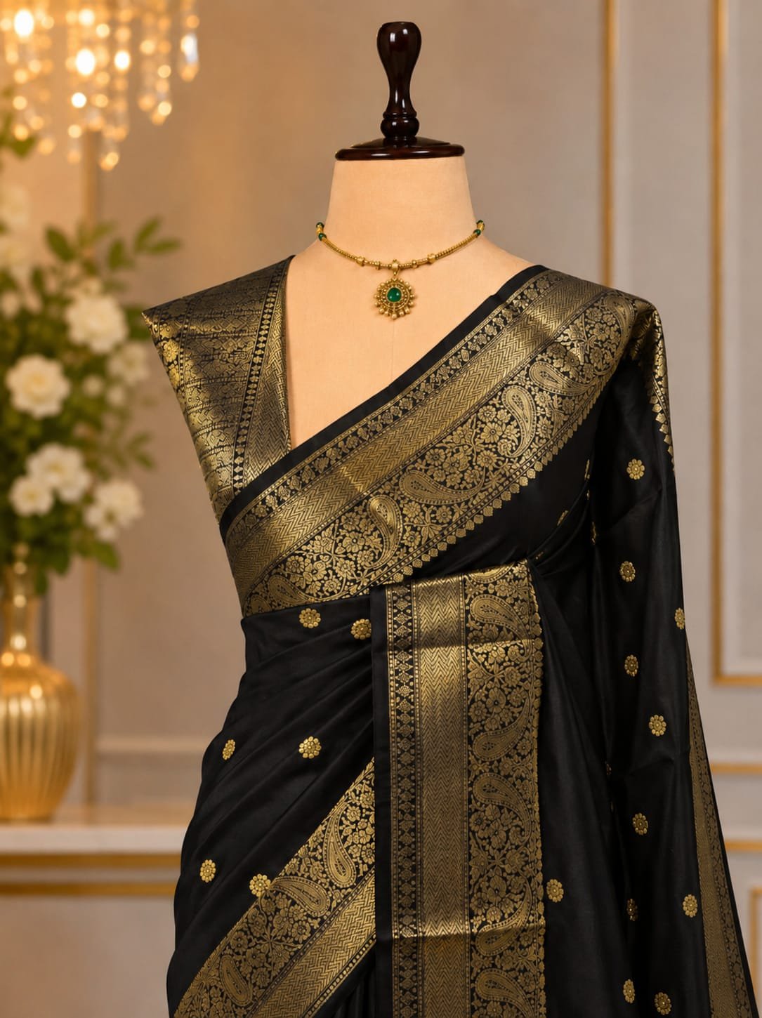Party Wear Semi Kanjivaram Silk Sarees image 5