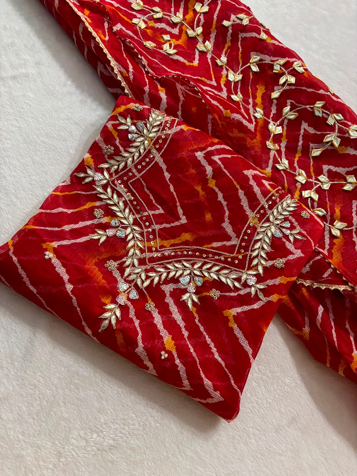 Kota Doria Embroidery Dress Material image 3