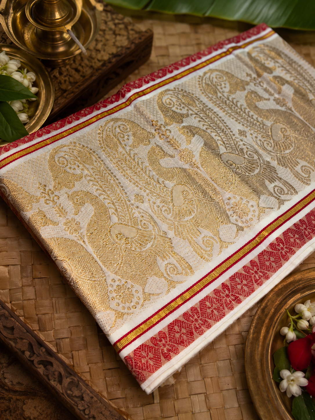 6 Kerala Kasavu Saree Cotton image 2