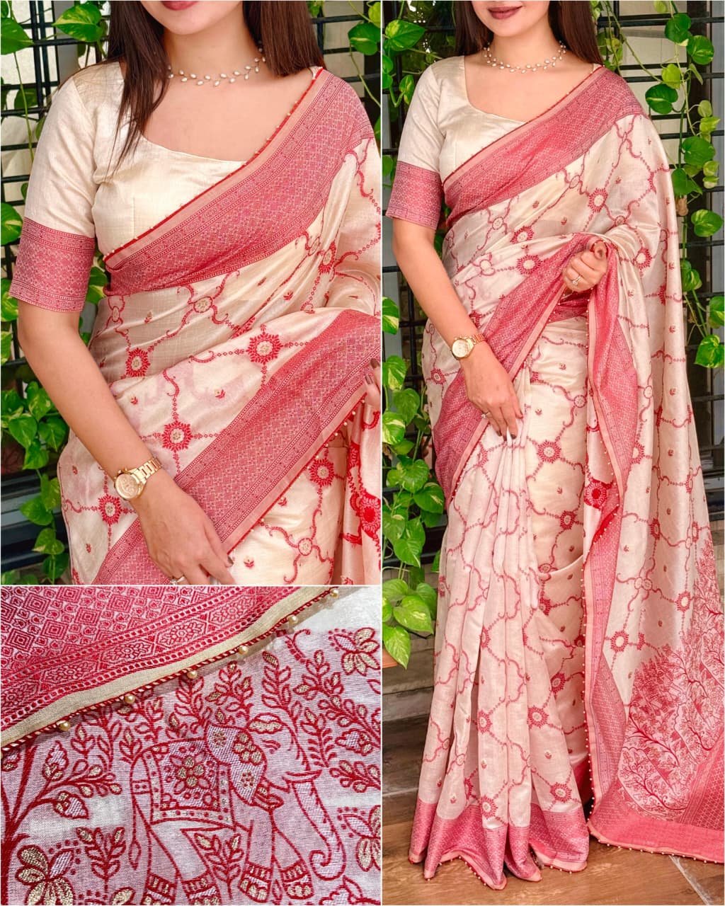 Tussar Cotton Saree