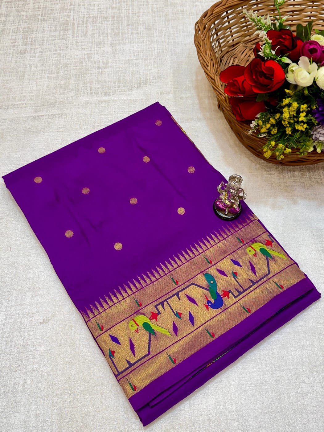 Mor Popat Brocade Paithani image 22