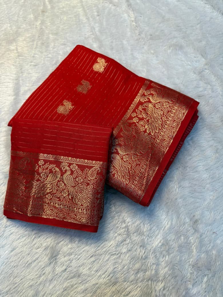Pure viscose dola silk sarees image 7