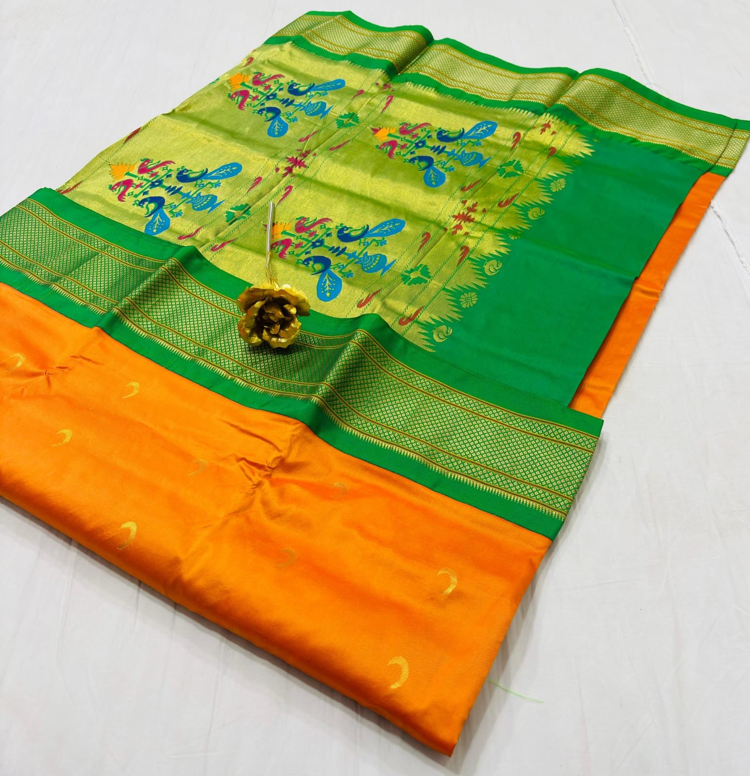 Chandrakor Paithani Pure Silk image 9