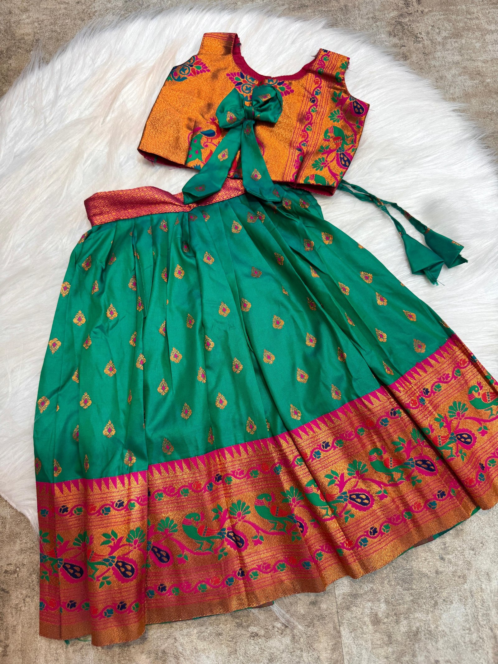 1 Paithani Kids Lehenga image 5