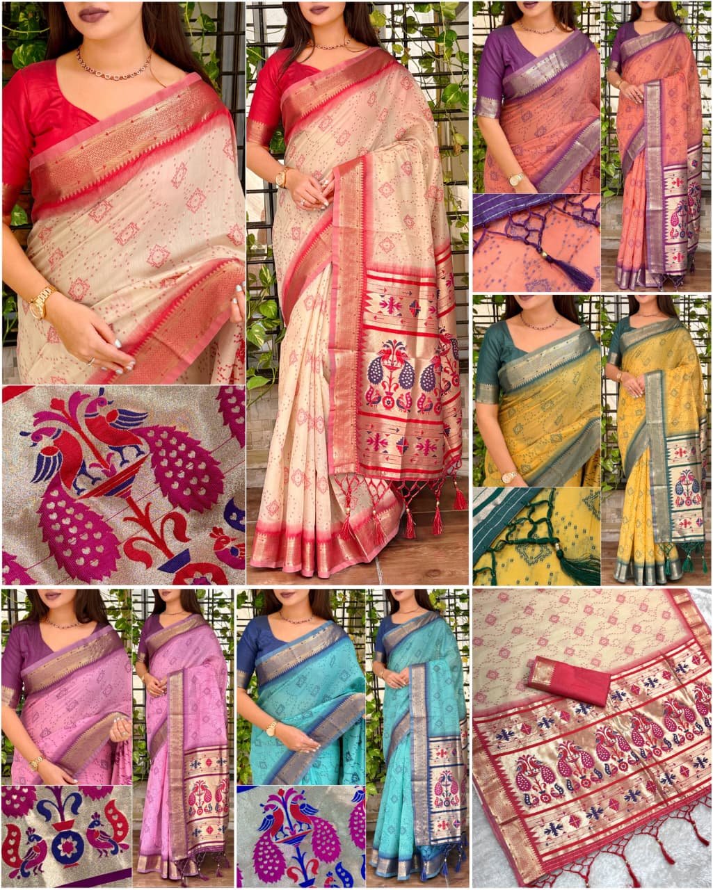 Soft Pure Cotton Sarees with latkan image 2