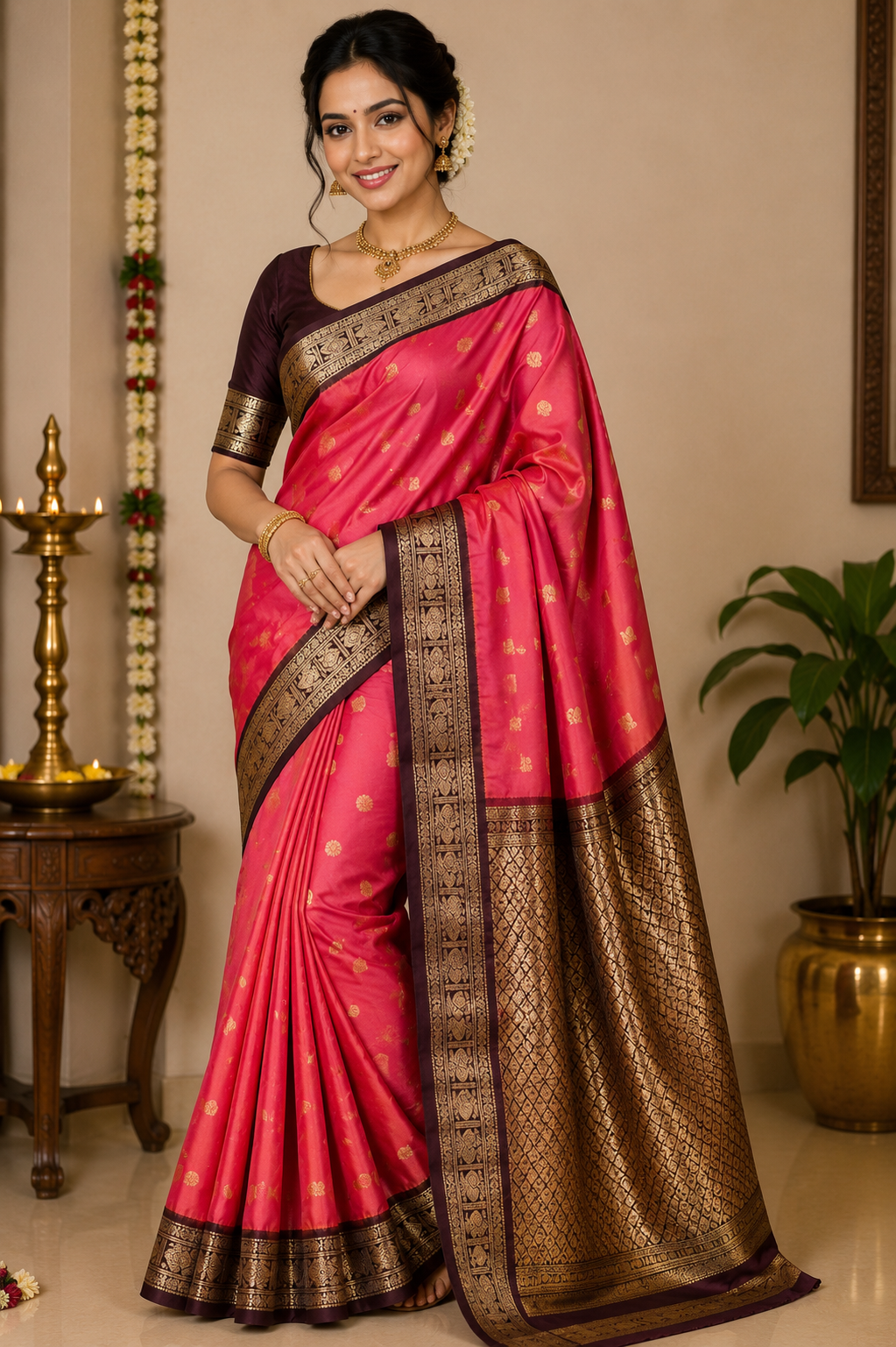 Small Border Korvai Kanchi Semi Silk Sarees