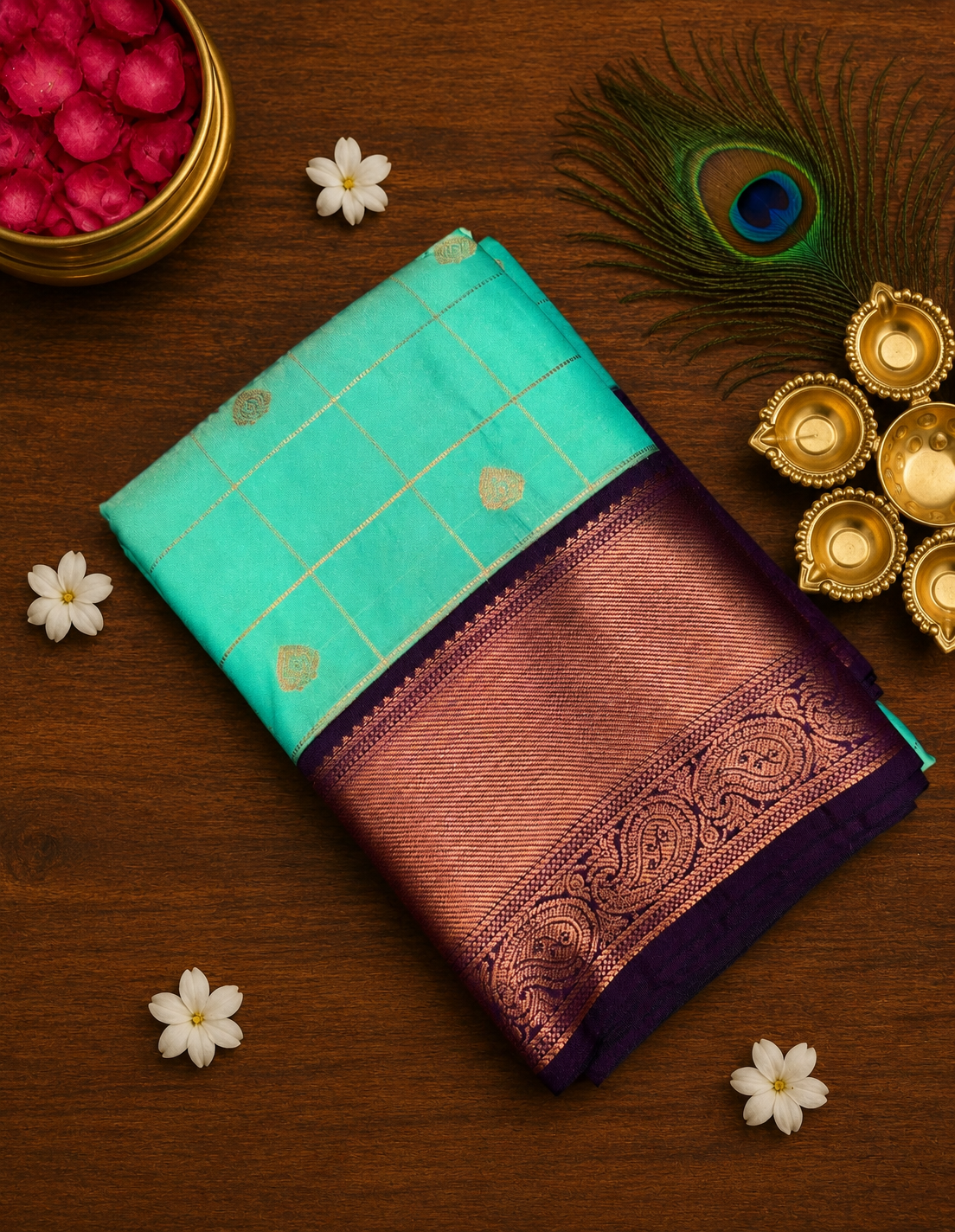 5 Korvai Semi Kanchi Silk Sarees image 8
