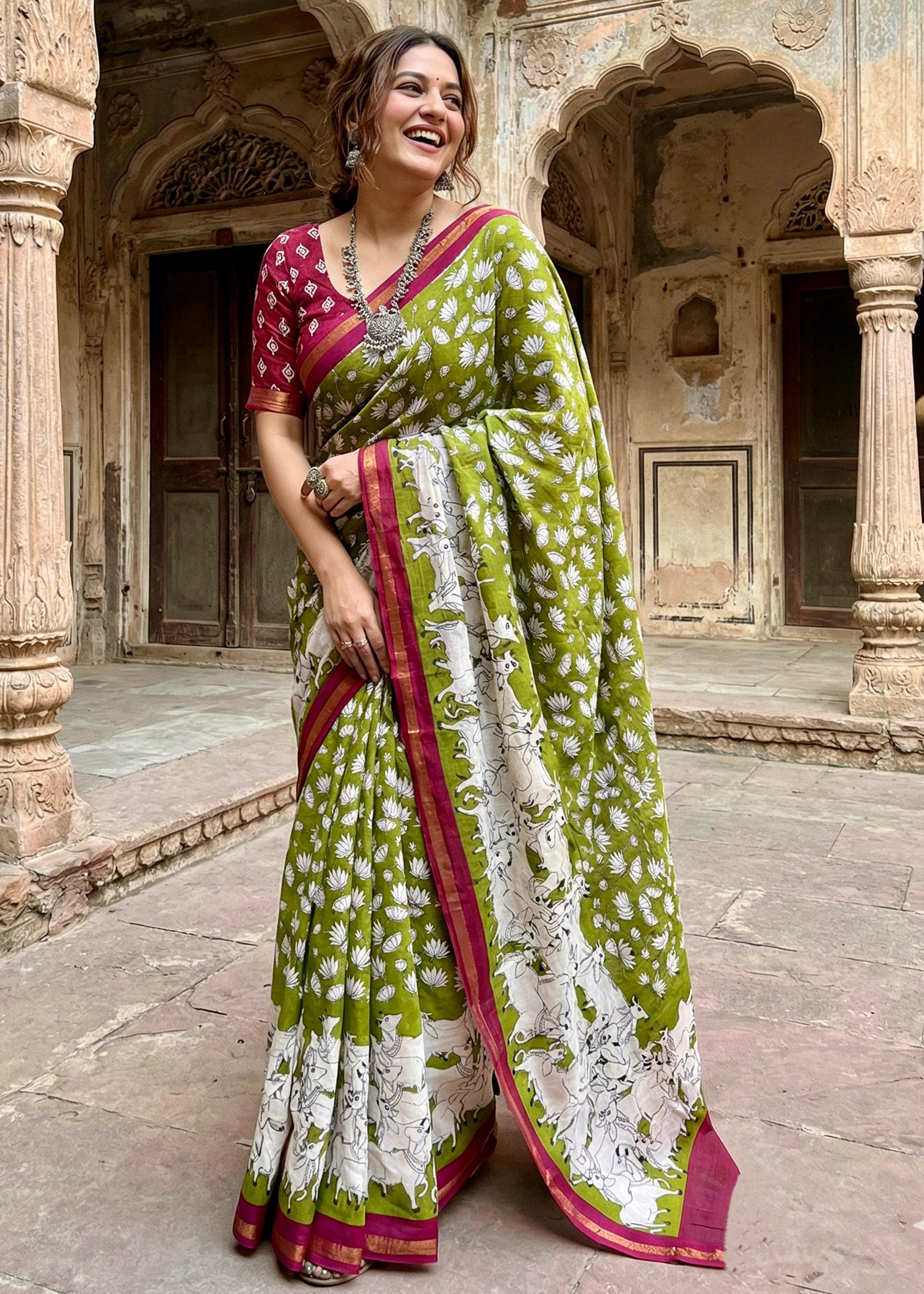 Soft Muslin Cotton Sarees image 3