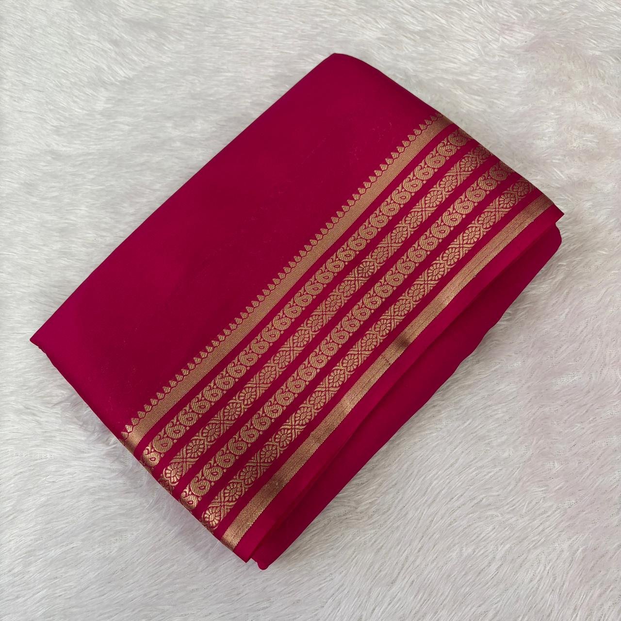 Semi Mysore Crepe Silk Sarees image 4