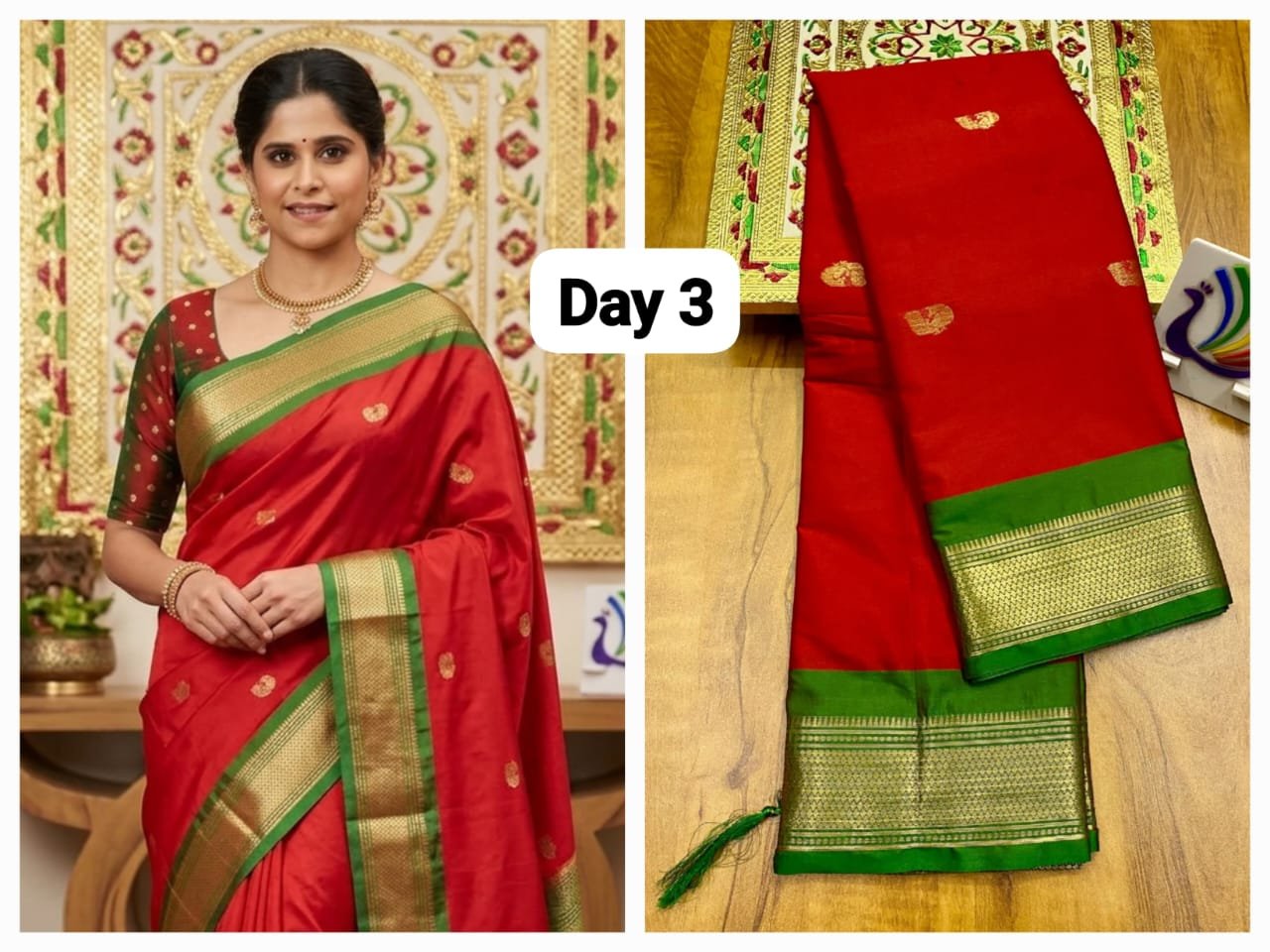 Traditional Kadiyal Paithani image 14