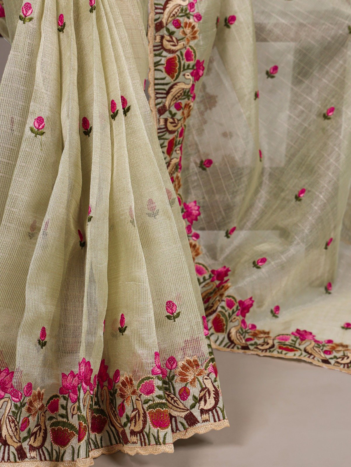 14 Kota Doria Zari Tissue Saree image 2