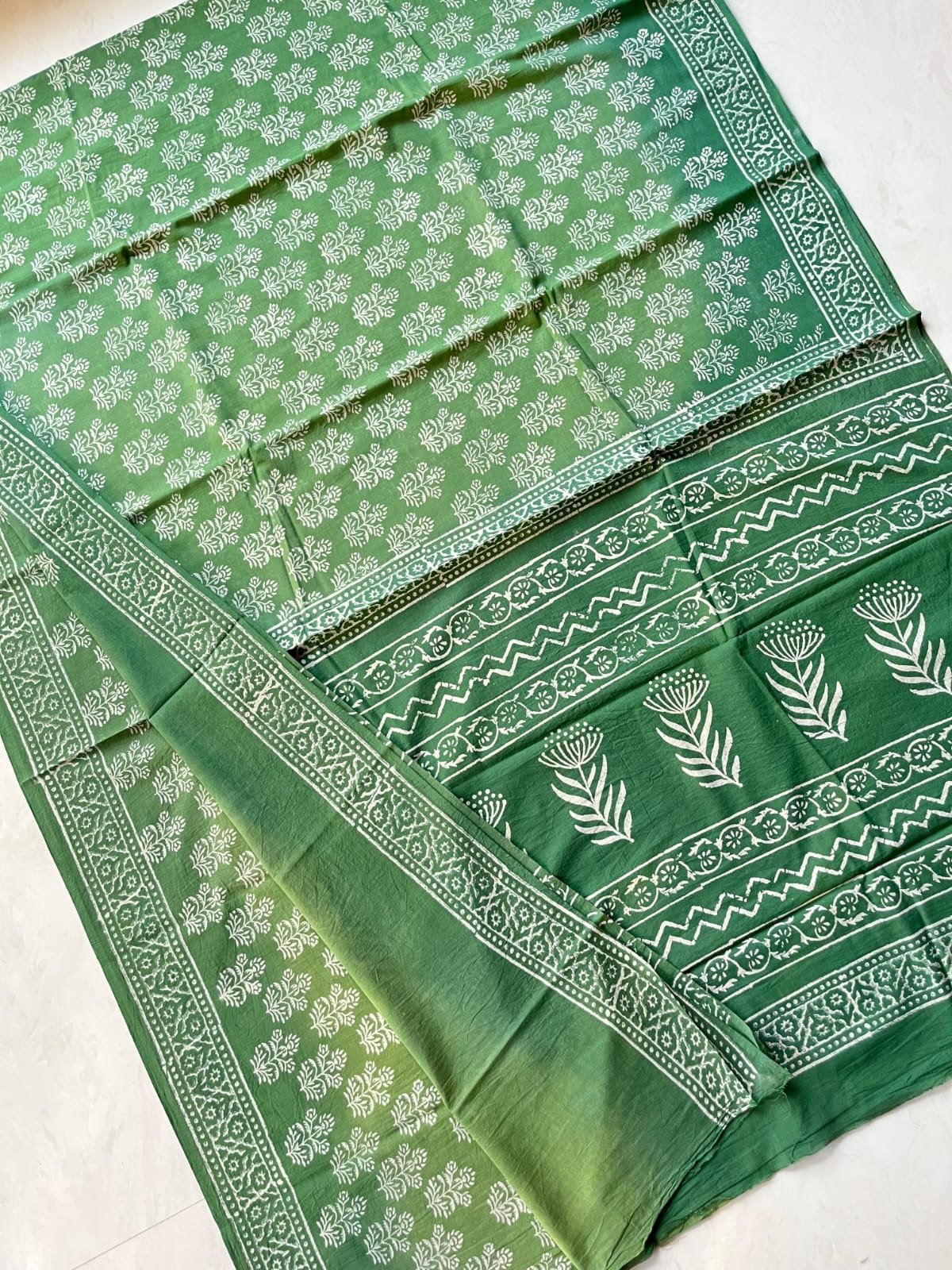 Hand Block Printed Cotton Mul Sarees image 5
