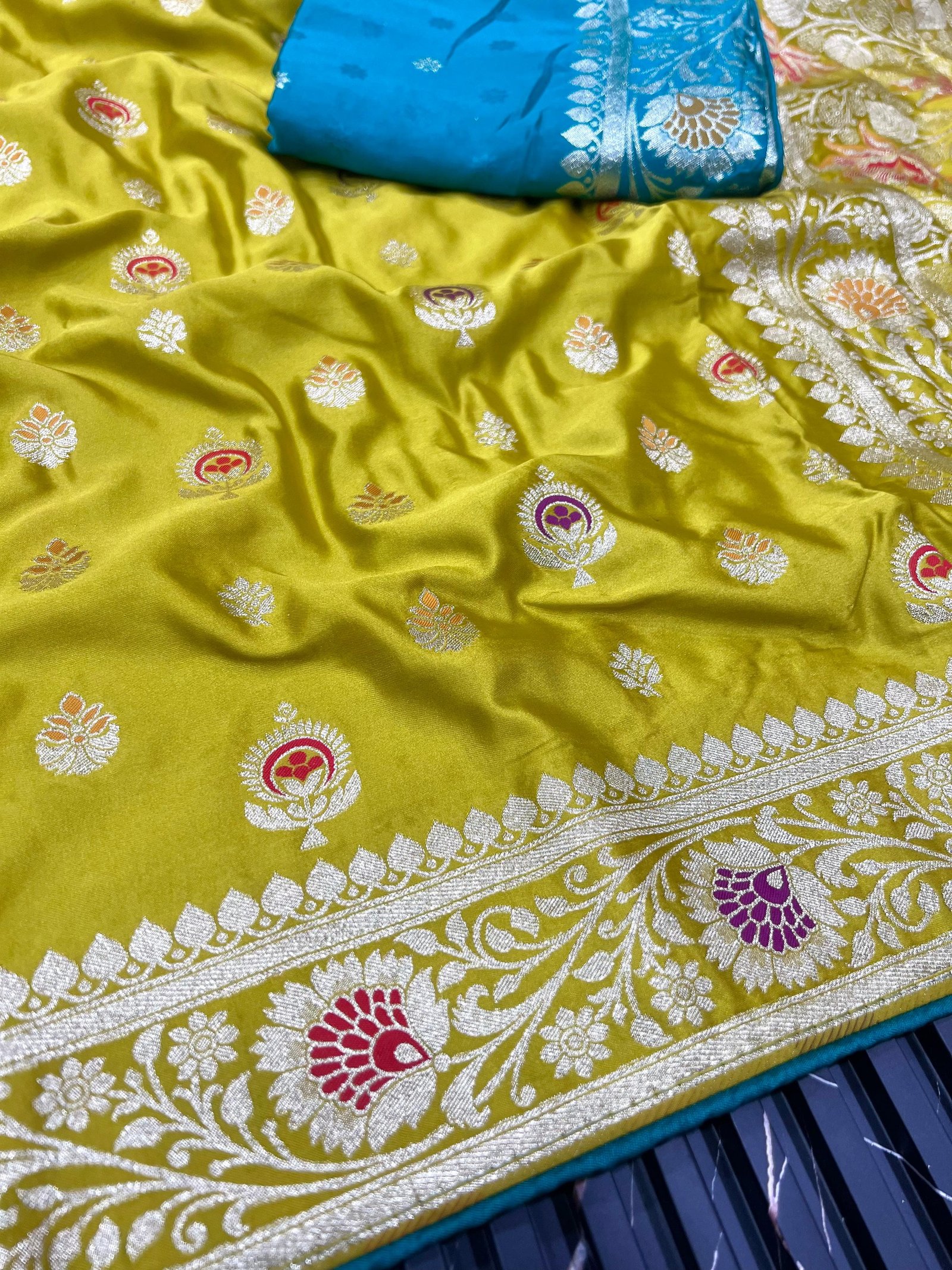 Pure Satin Gaji Silk Jacquard Saree image 13