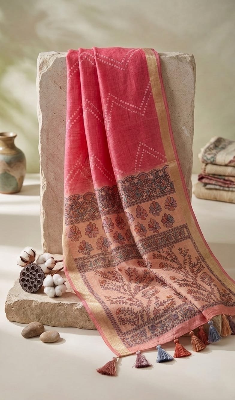 New Linen Cotton Sarees image 5