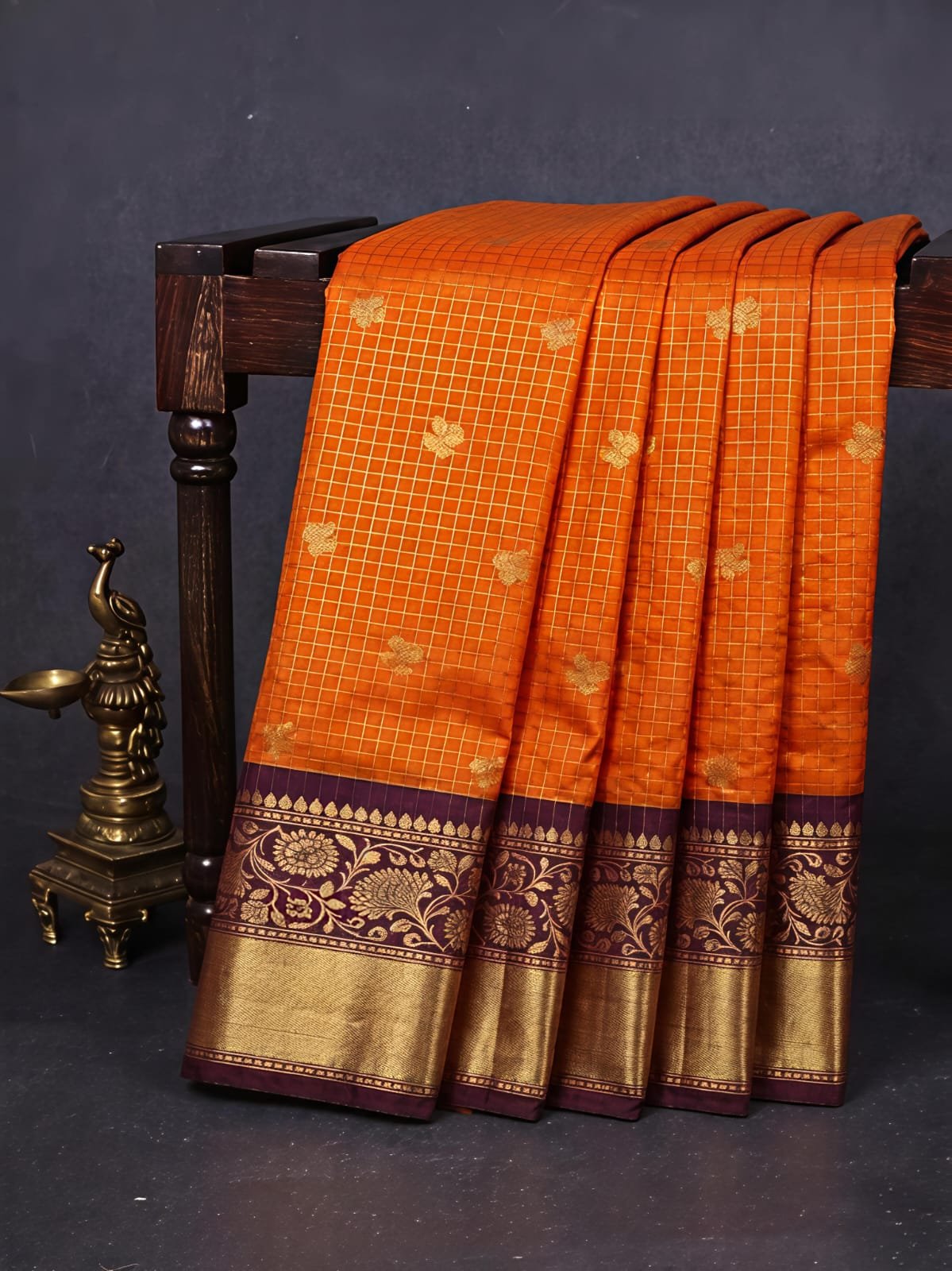 Vintage Checks Semi Silk Sarees image 17