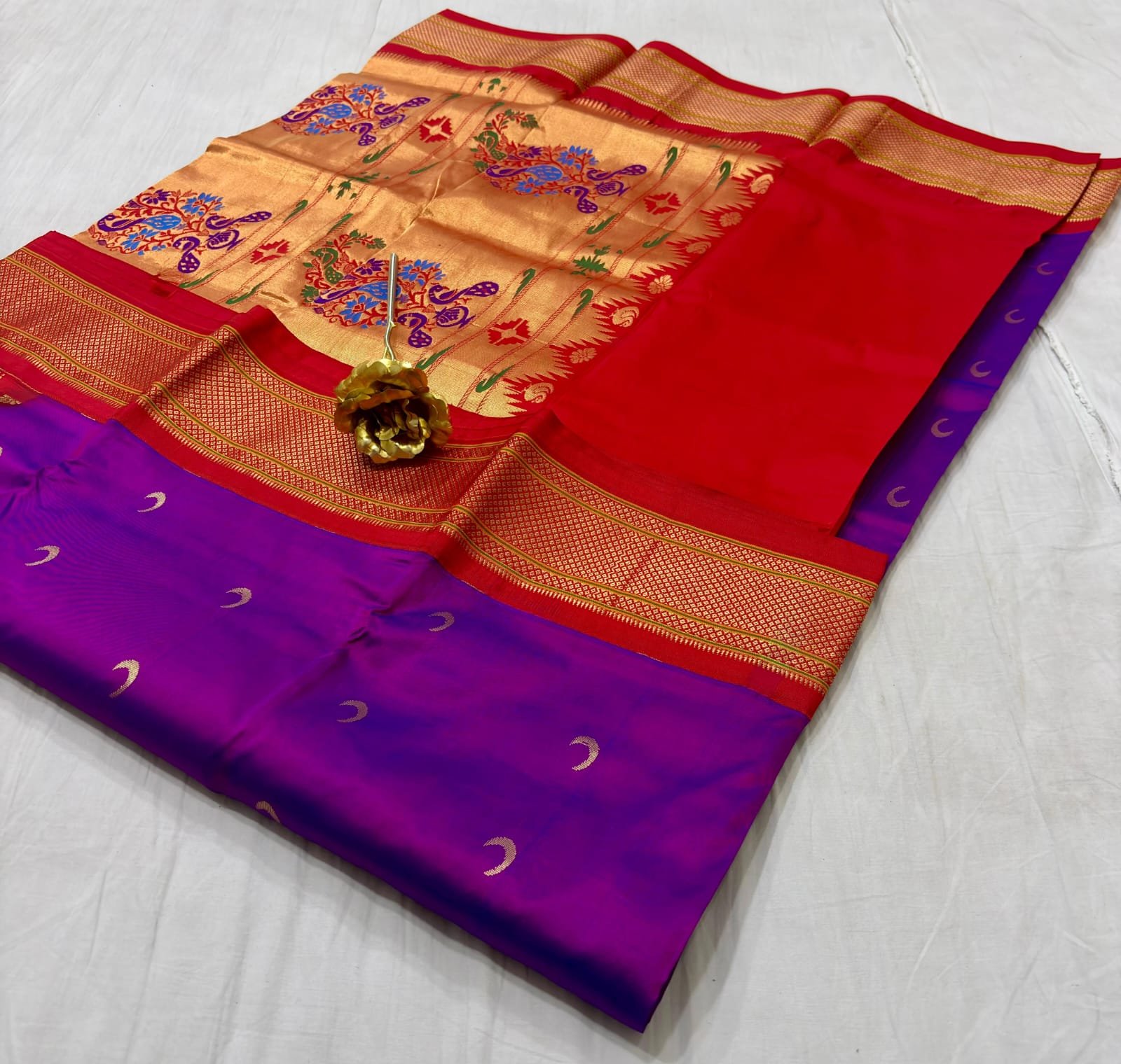 Chandrakor Paithani Pure Silk image 10