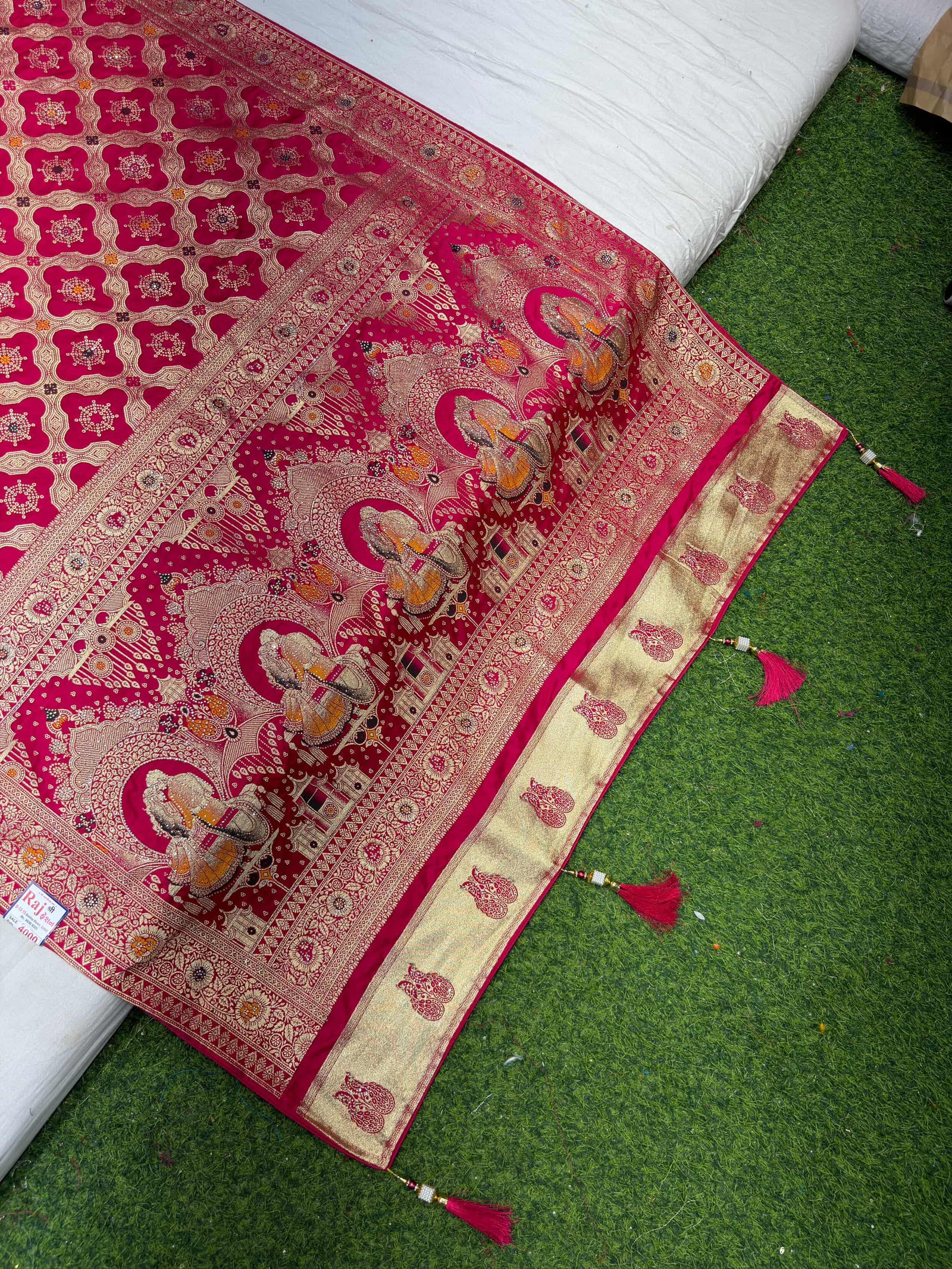Gaji Satin Silk Saree With Jarkan image 3
