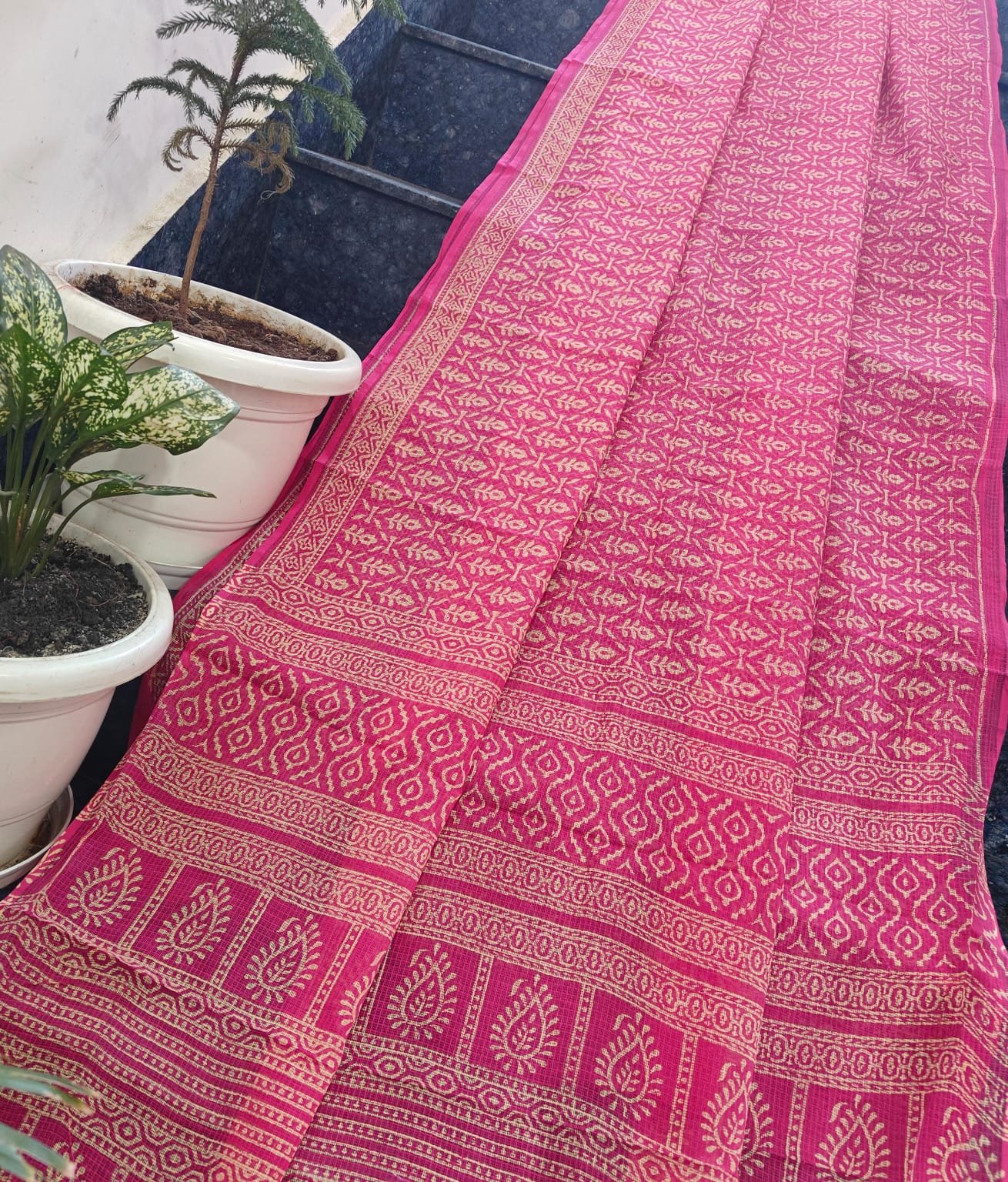 14 Pure Kota Doria Saree Indigo Print image 13