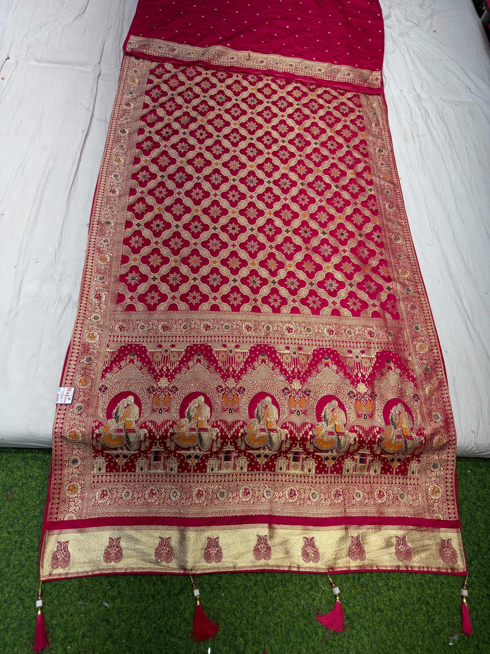 Gaji Satin Silk Saree With Jarkan image 2