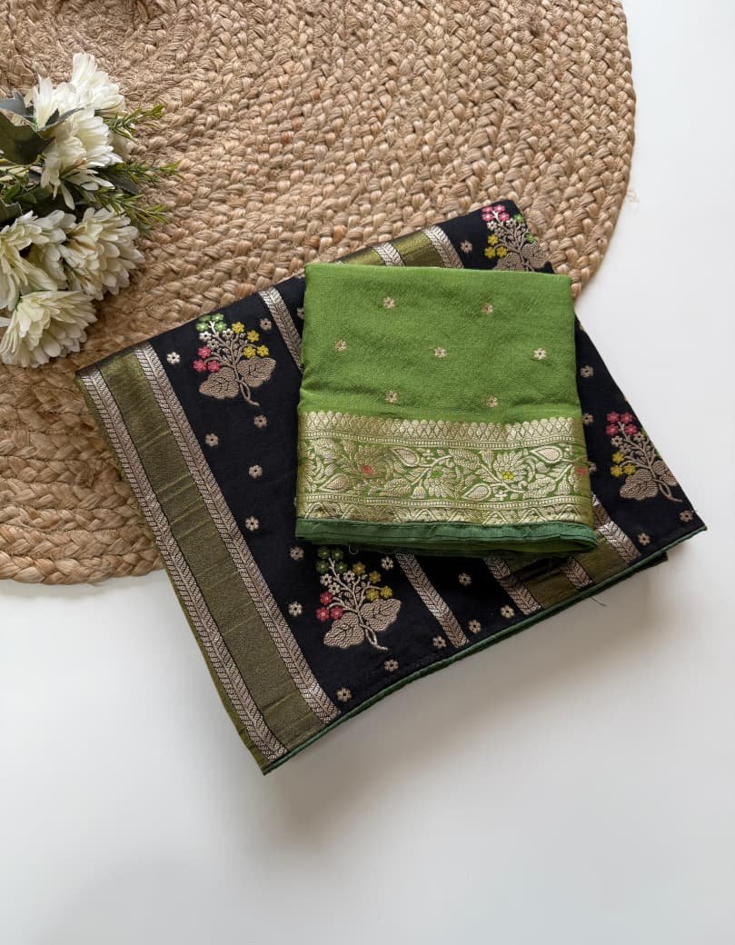 Pure Chinya Viscose Crepe Saree image 3
