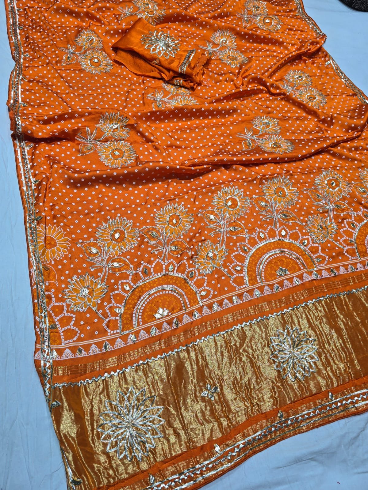 Modal Gajji Silk Saree with Gota Patti Design image 3