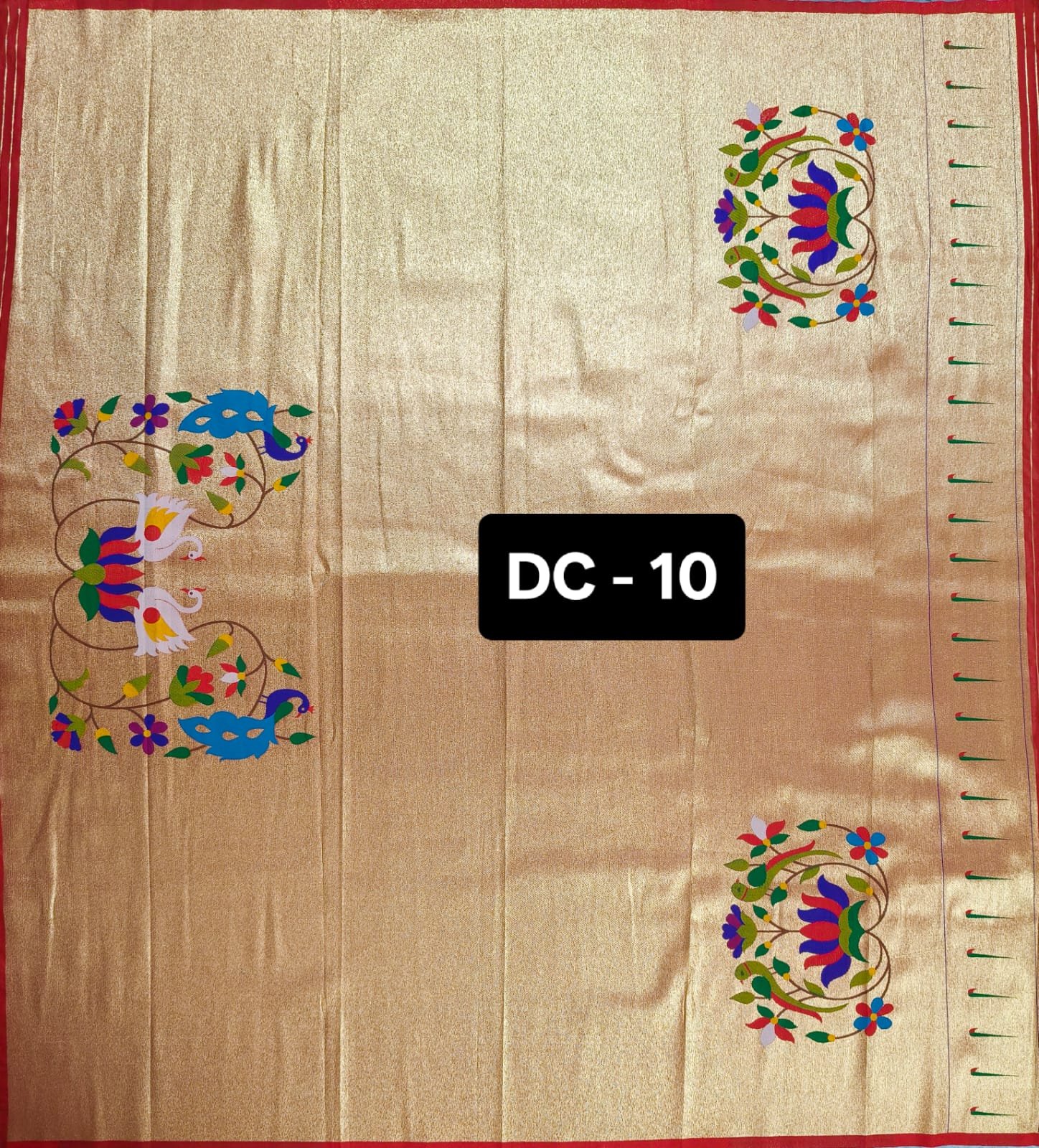 10 Paithani Blouse Piece Red Border