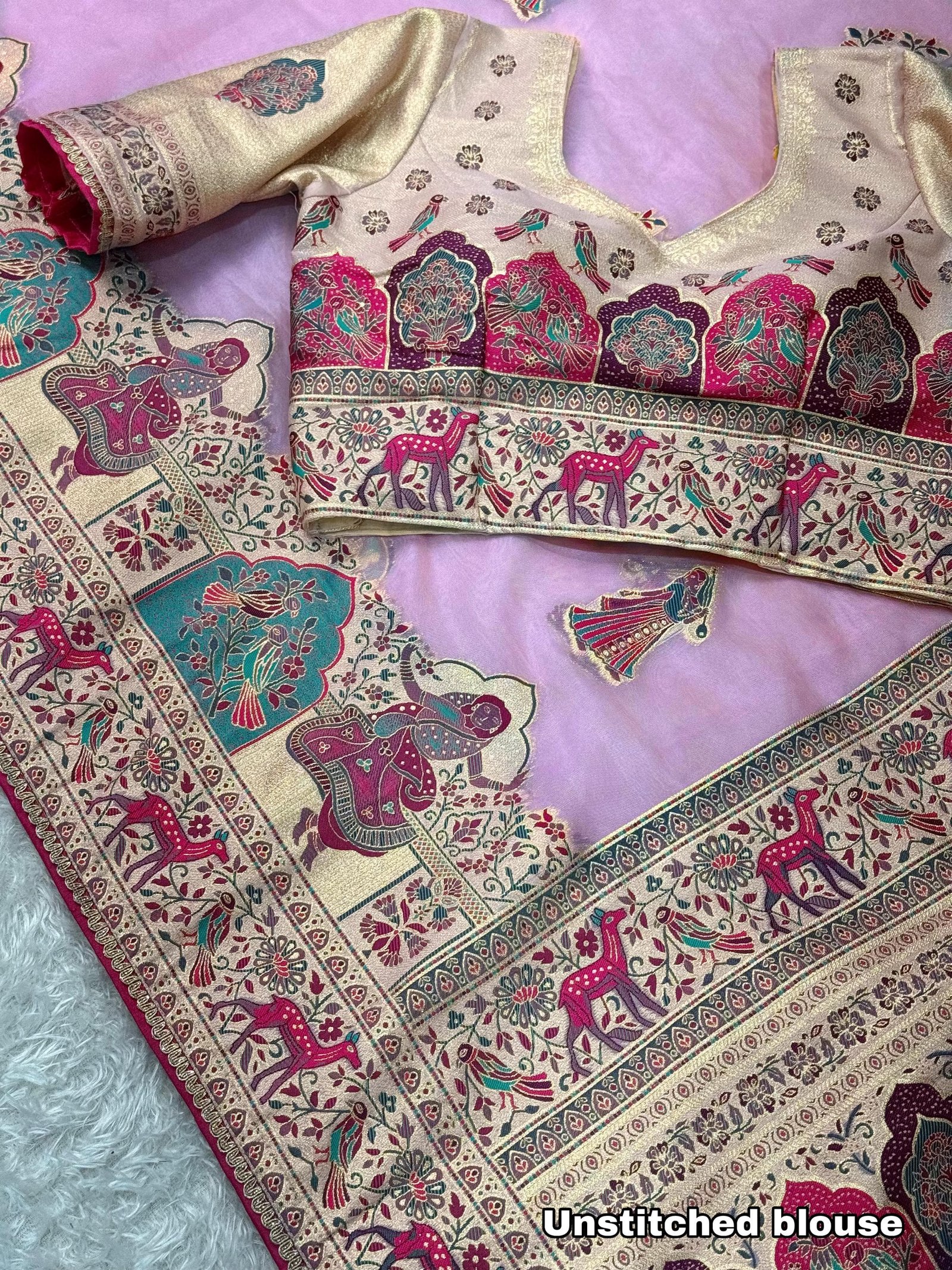 Pure organza jaquard saree image 14