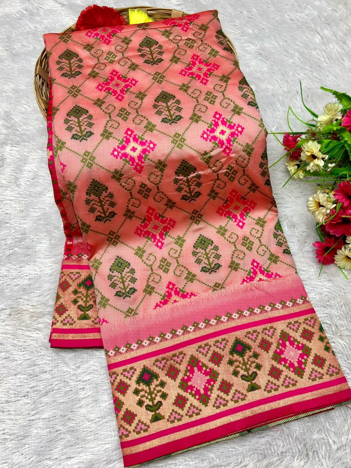 Patola Silk Saree With Paithani Touch