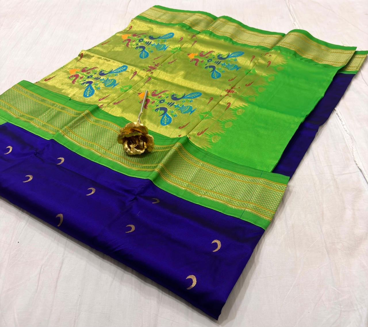 Chandrakor Paithani Pure Silk image 6