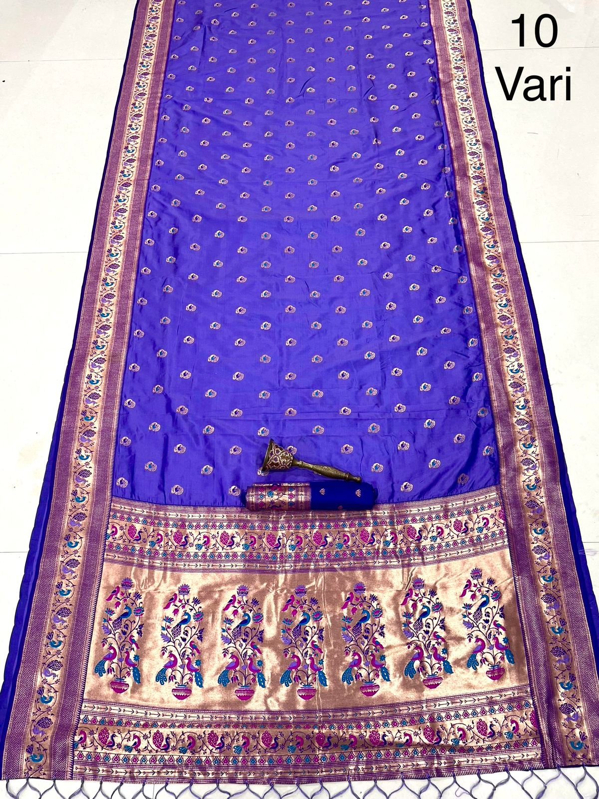 10 yards Peacock Design Paithani image 5