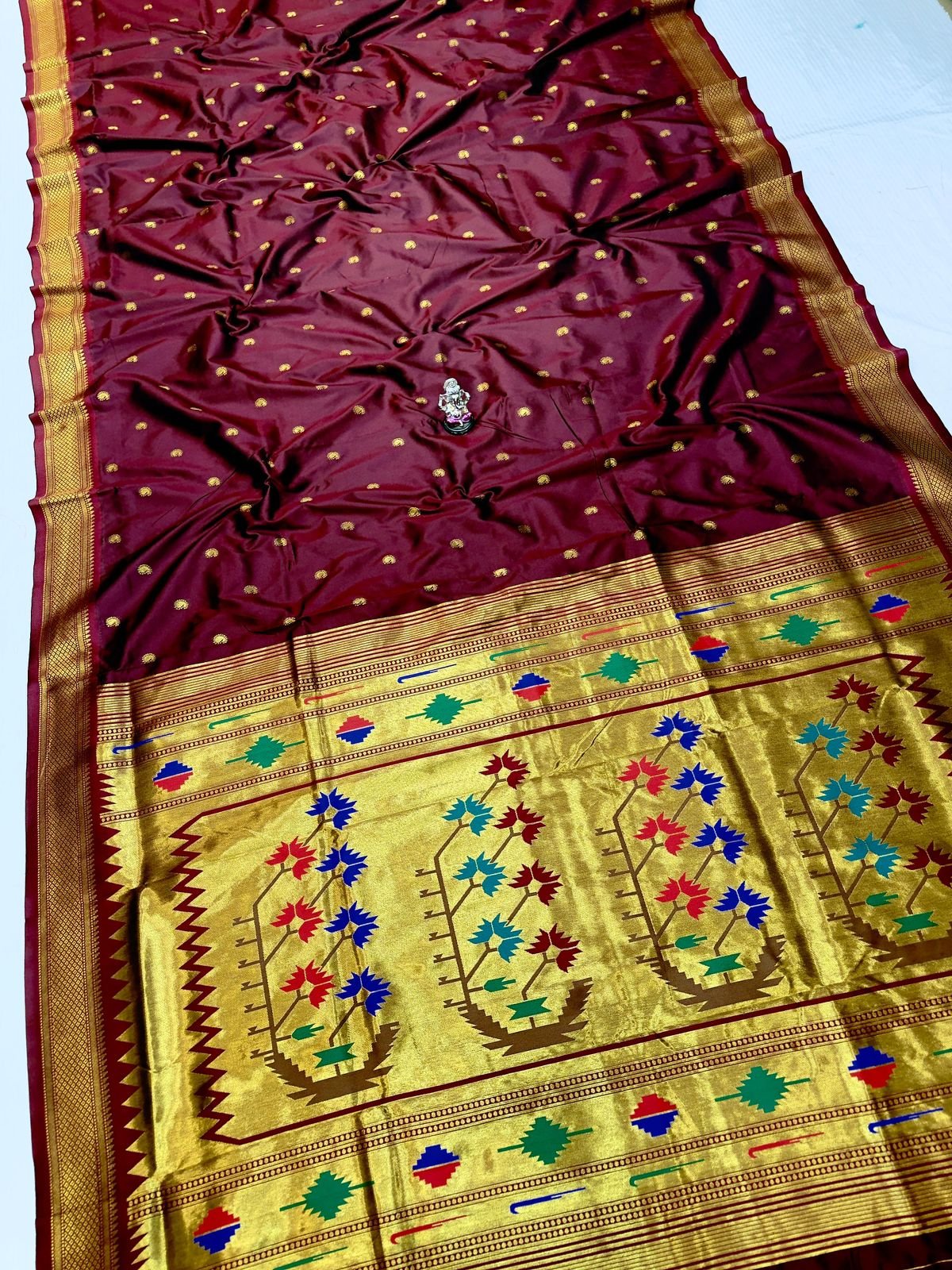 Fancy Pallu Asavali Paithani image 8